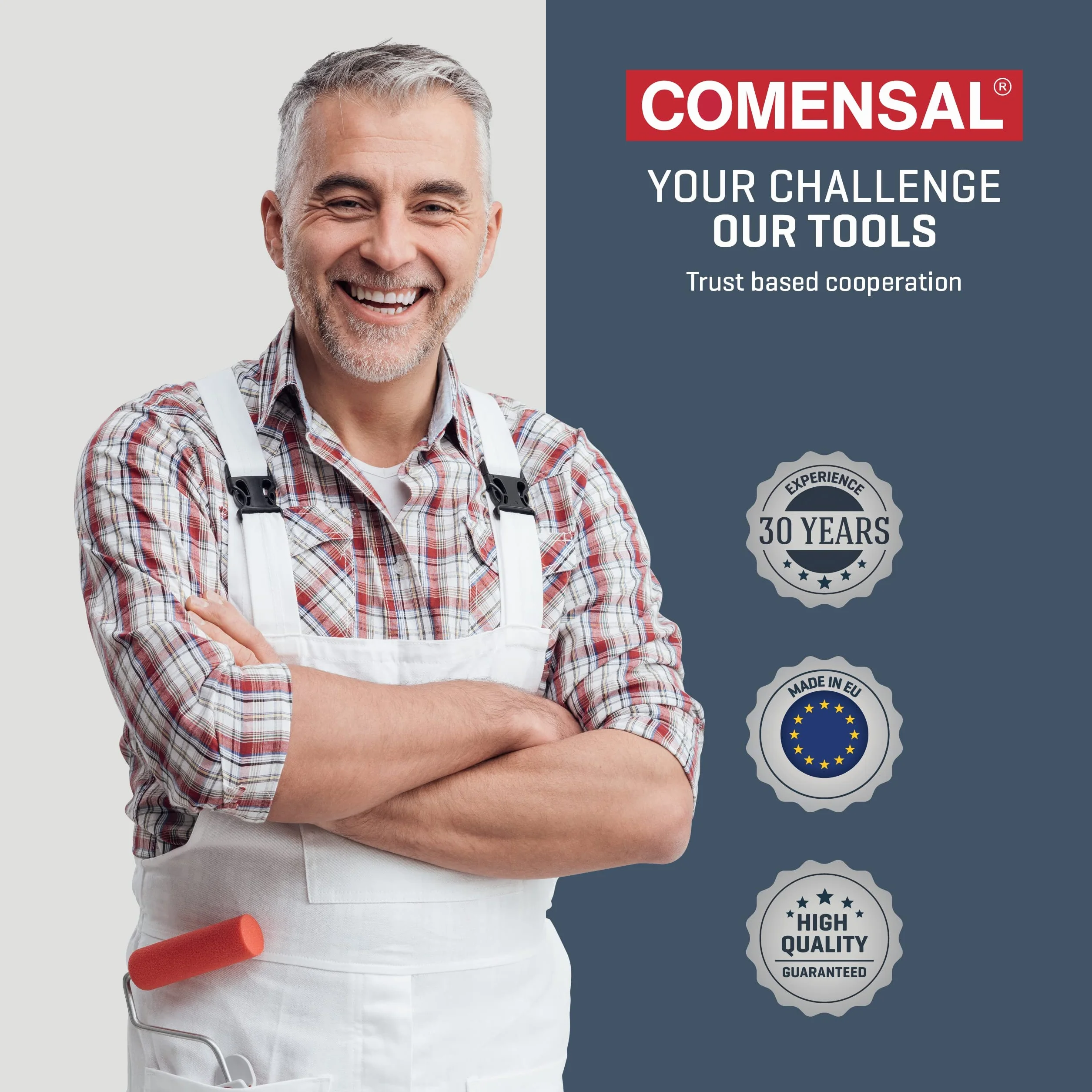 COMENSAL® Worek do zaprawy z koronką, profesjonalny worek do fug, worek do wypełniania fug, zawiera 3 wymienne końcówki, wodoszczelny, wielokrotnego użytku, wyprodukowano w UE