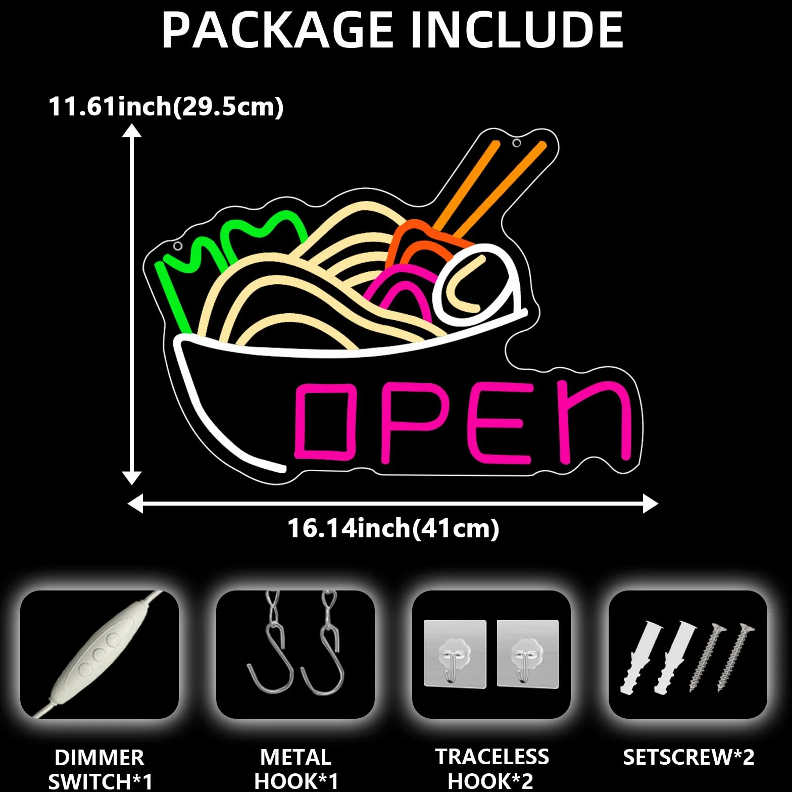 Neonowy znak miska ramen z makaronem LED podświetlany na ścianę USB do kuchni japońska restauracja