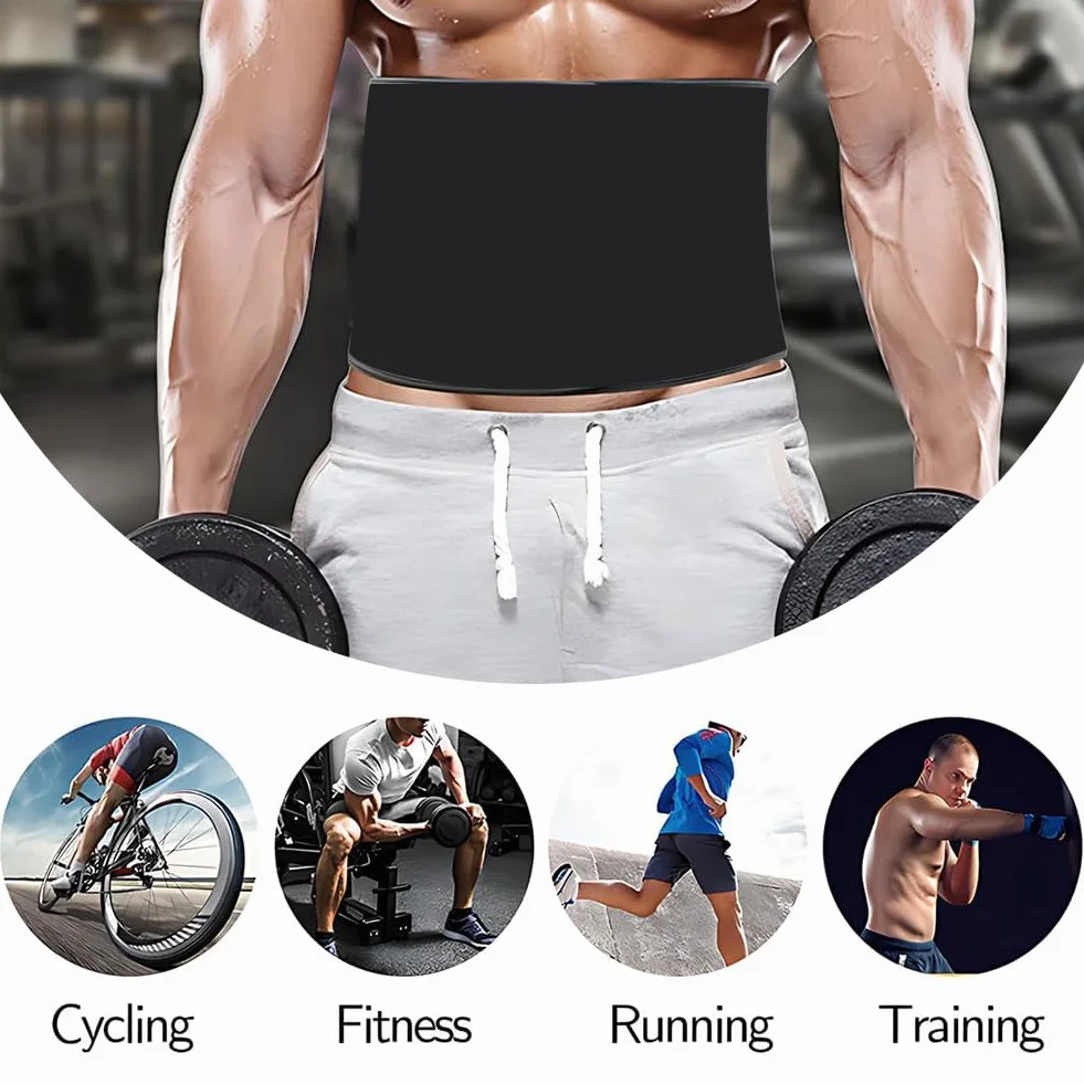 Męski pas do pocenia się brzucha, regulowany pas wyszczuplający brzuch, płaski brzuch, sauna, trener, do fitnessu, odchudzania, joggingu, jogi