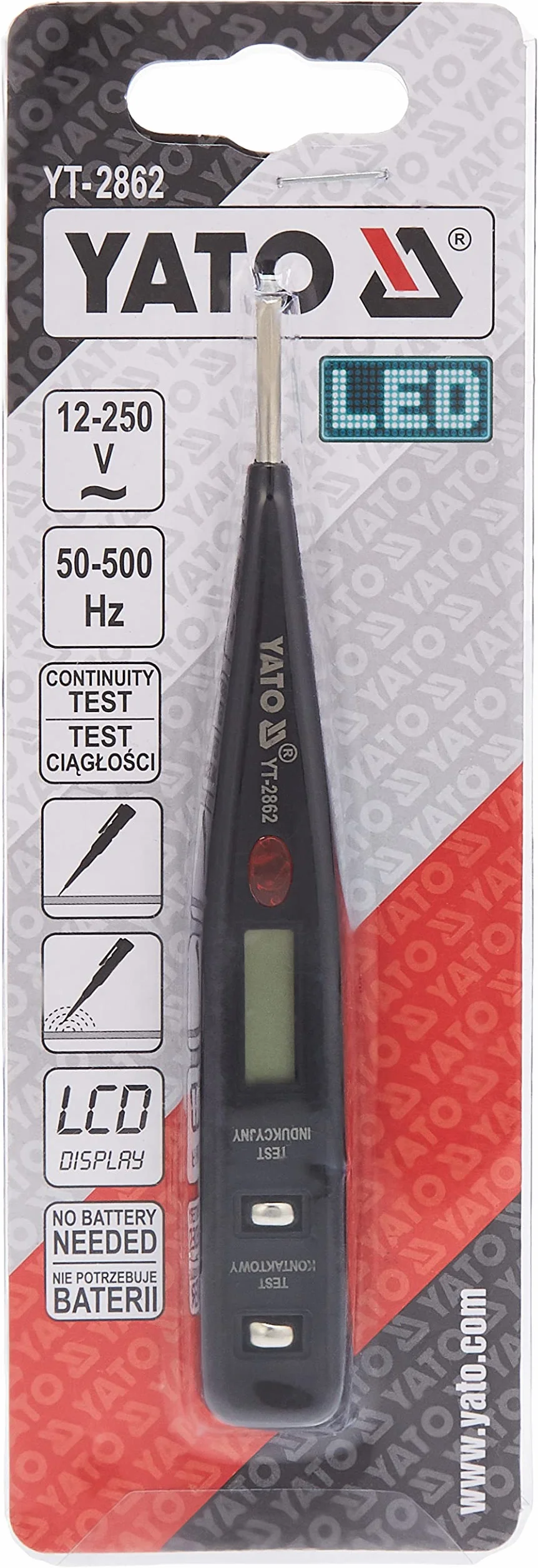 Cyfrowy tester napięcia 12250 V LCD