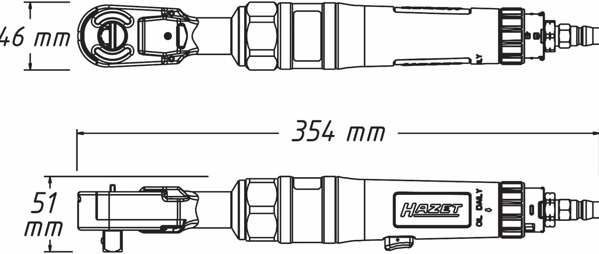 HAZET Wkrętak z grzechotką 9022P-1 1/2 cala (12,5 mm) napęd kwadratowy długość 354,3 mm