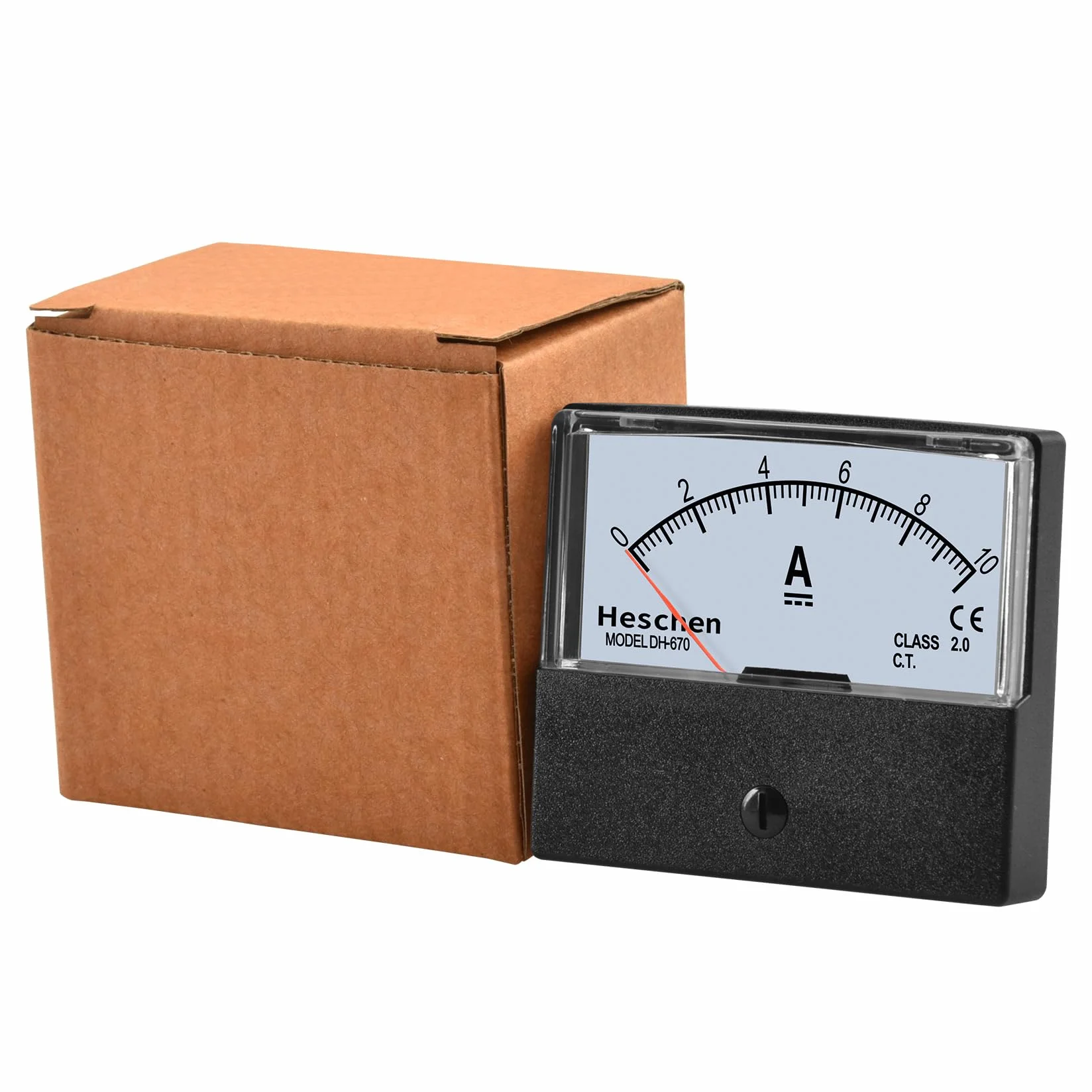 Heschen Single Panel Mounted Prąd miernik amperomierz tester DH 670 DC 10 A klasa 2.0