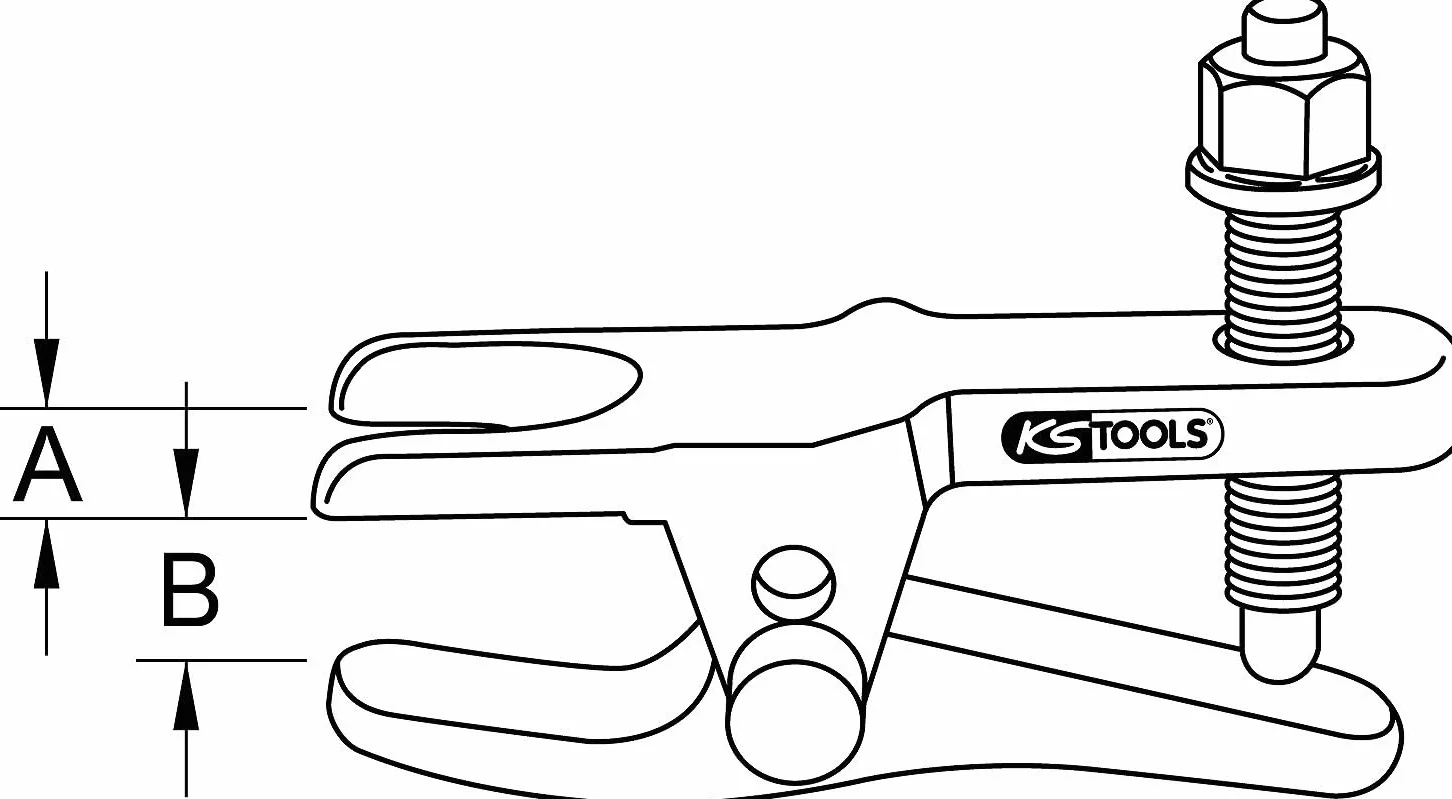 KS Tools 700.5610 Uniwersalny wyciskacz do sworzni i koncówek M16x90 z 2-stopniową regulacją