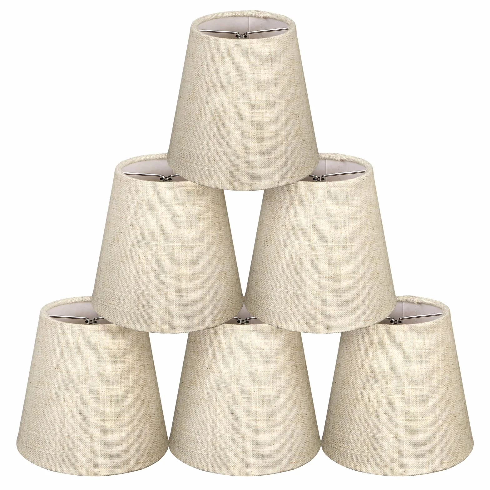 Zestaw 6 abażurów E14 z tkaniny do lampy
