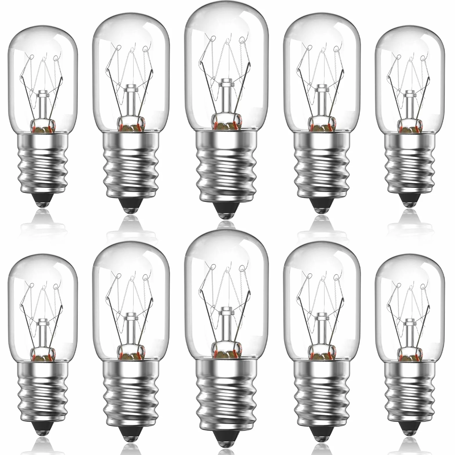 Lustaled E14 lampa solna gruszki 10 sztuk 300°C wysoka temperatura do piekarnika ściemniane SES ciepła biel Edison żarówki wkręcane