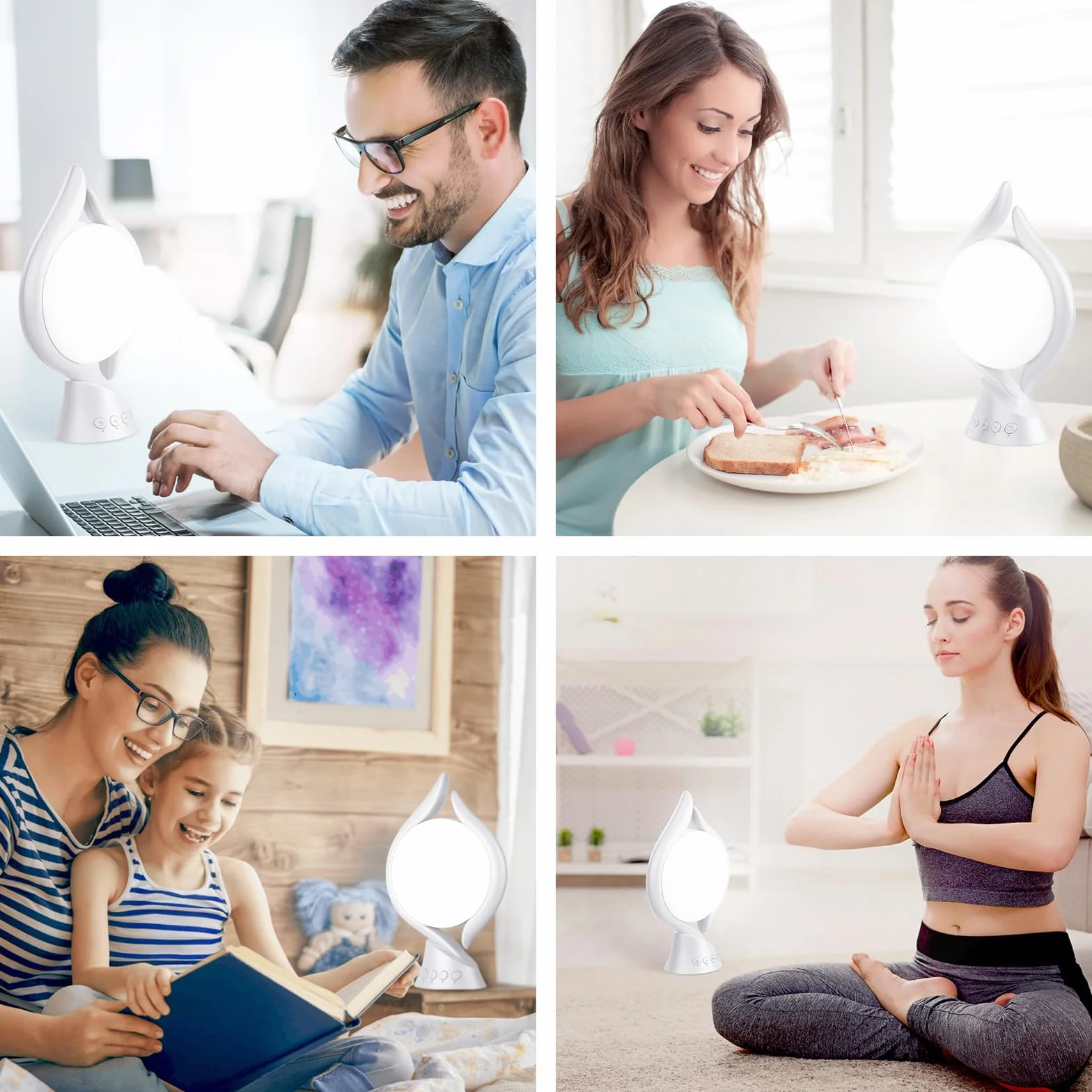 Lampa do terapii światłem 10000 Lux z 3 trybami temperatury (biała)