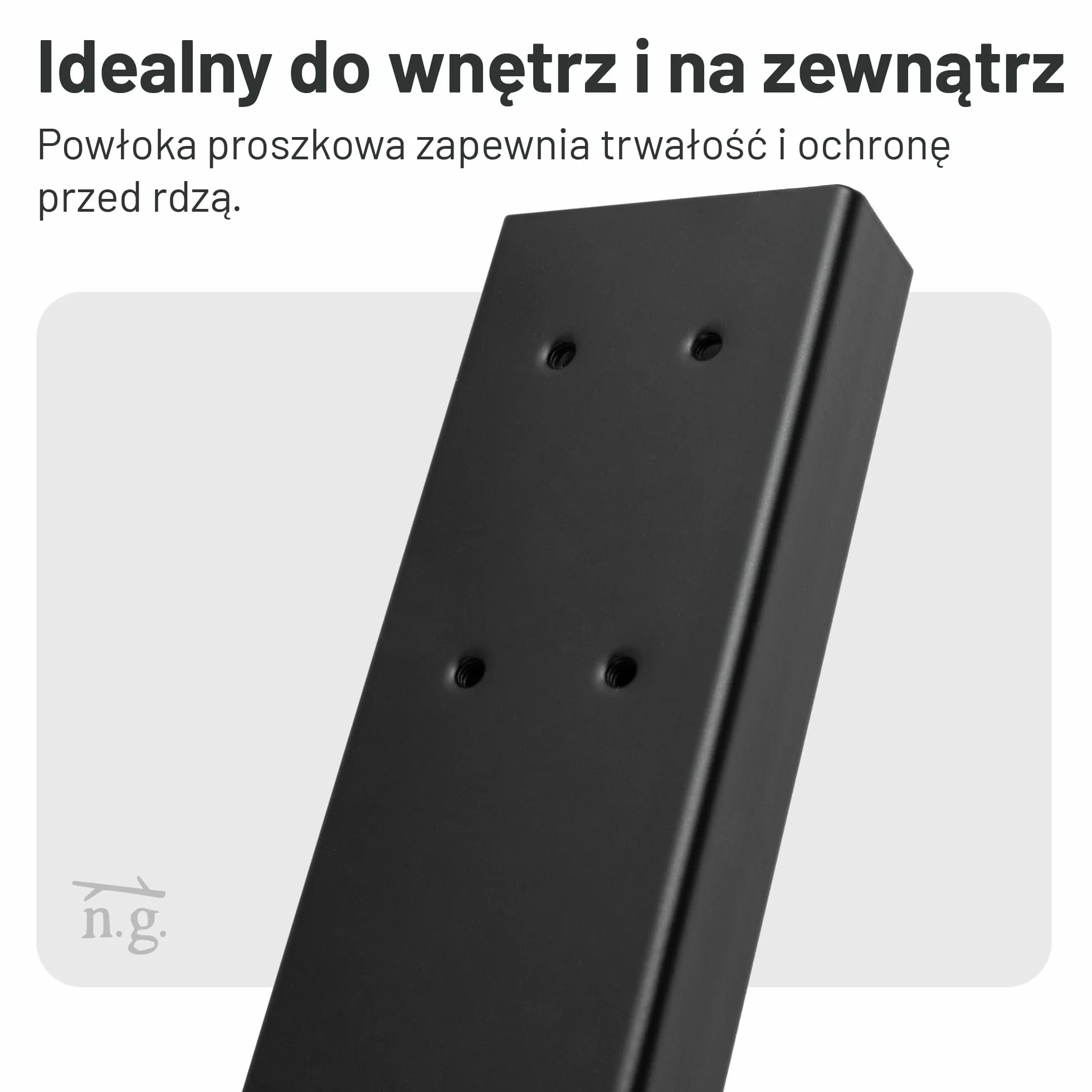 Natural Goods Berlin zestaw poręczy OBLONG metal czarny 100cm poręcz schodowa nierdzewna malowana proszkowo