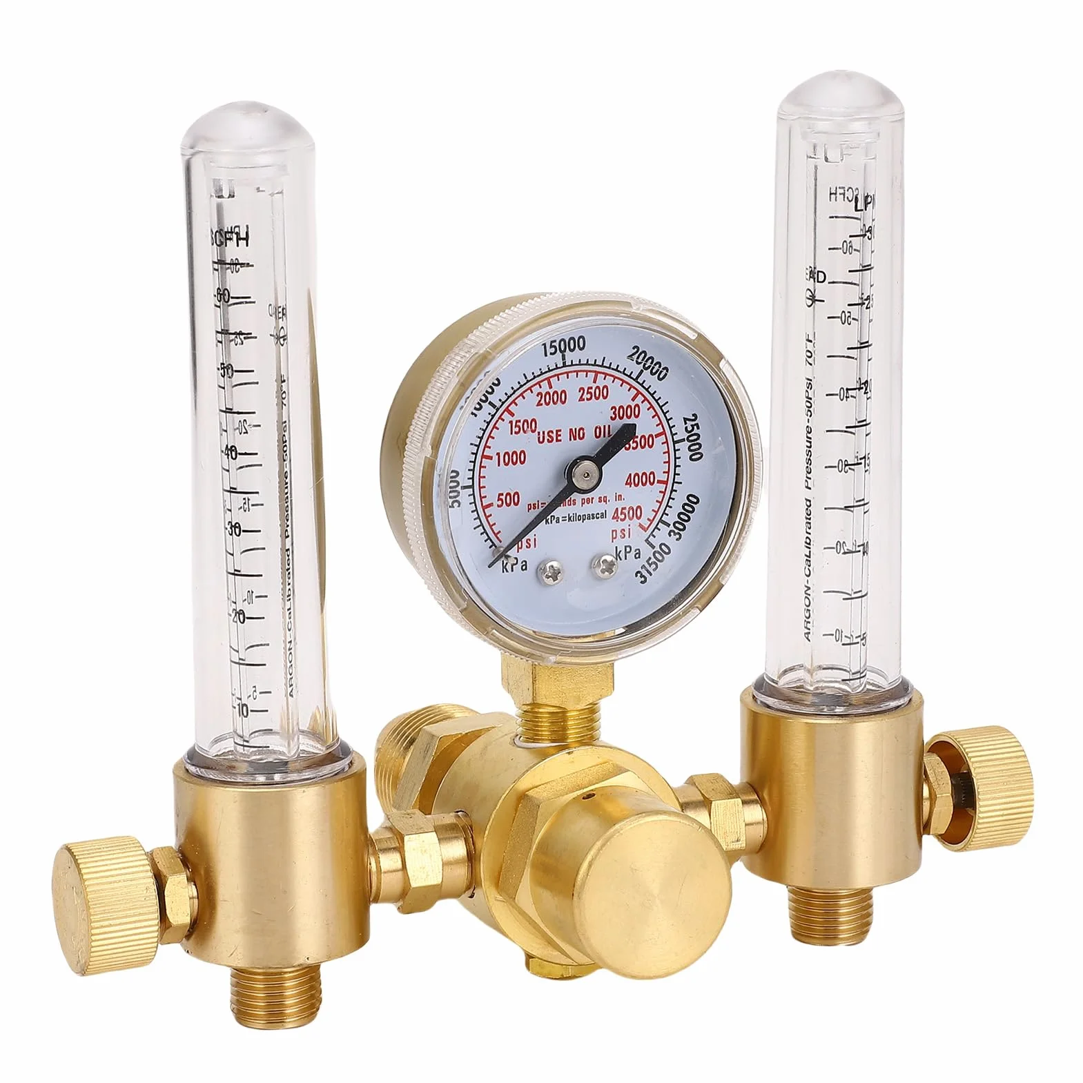 AMONIDA Przepływomierz Argonu Regulator Gazu do Spawania TIG MIG 0-60CFH 0-4500PSI CGA580 5/8 Cala X 18 RH