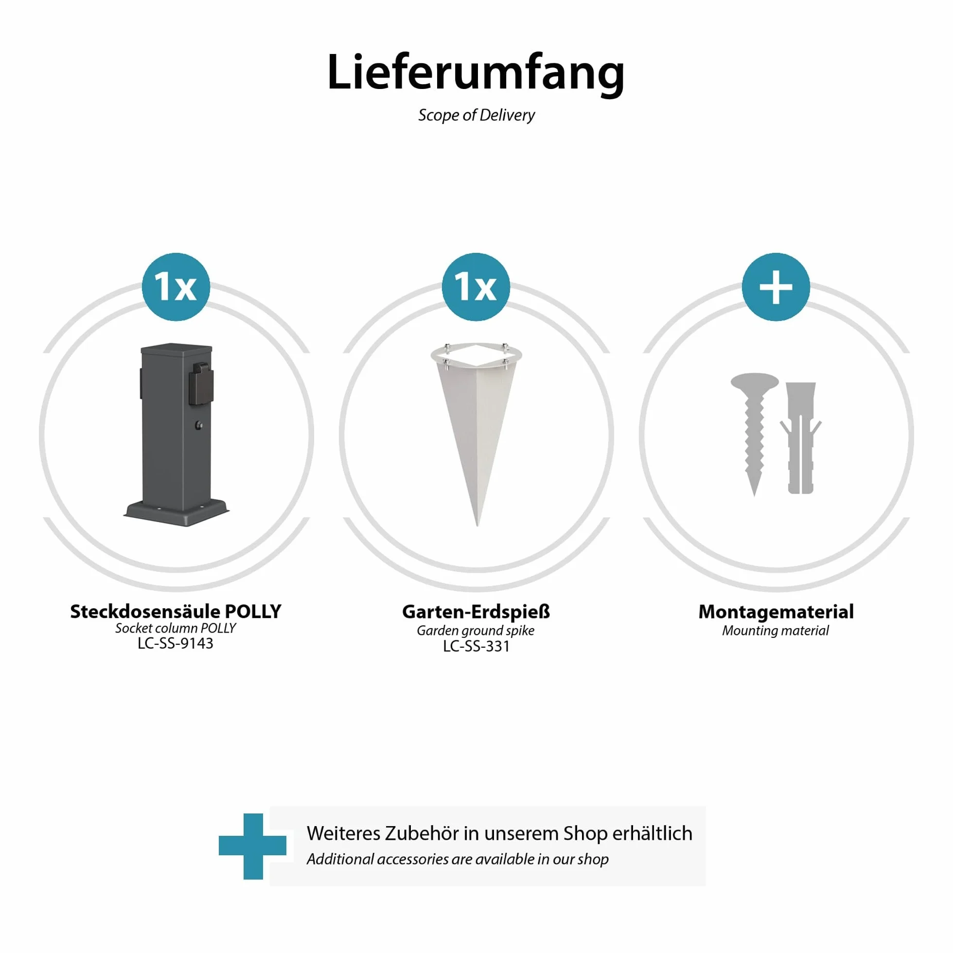 ledscom.de 2 x Gniazdo ogrodowe Polly z czujnikiem zmierzchowym i szpikulcem do montażu na zewnątrz, 2-kanałowe, antracytowe, kątowe, 27 cm