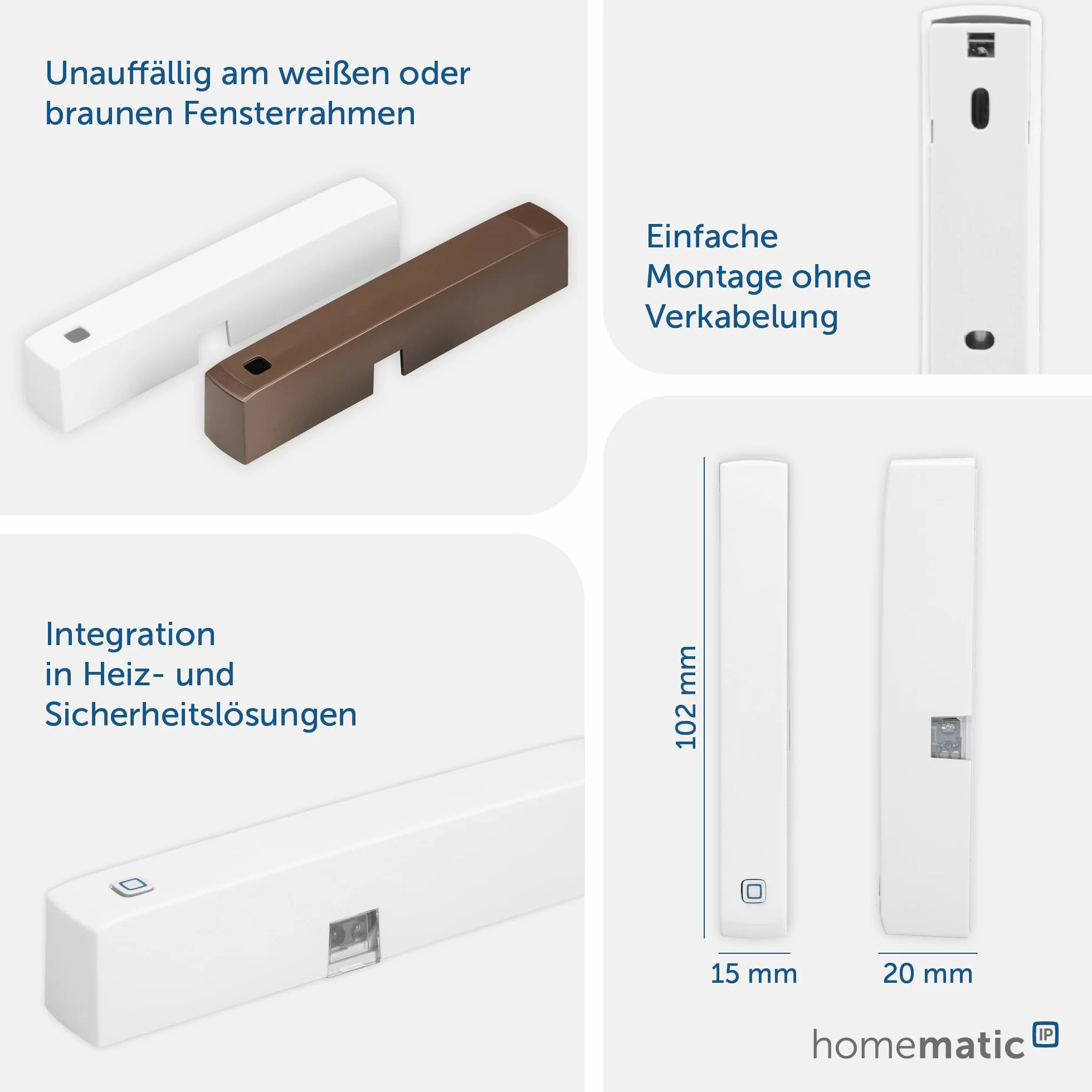 Homematic Ip Hmip-Sdo-2 HmIP-SWDO-2 Czujnik, Biały, ‎10,2 x 1,5 x 2 cm; 30 g