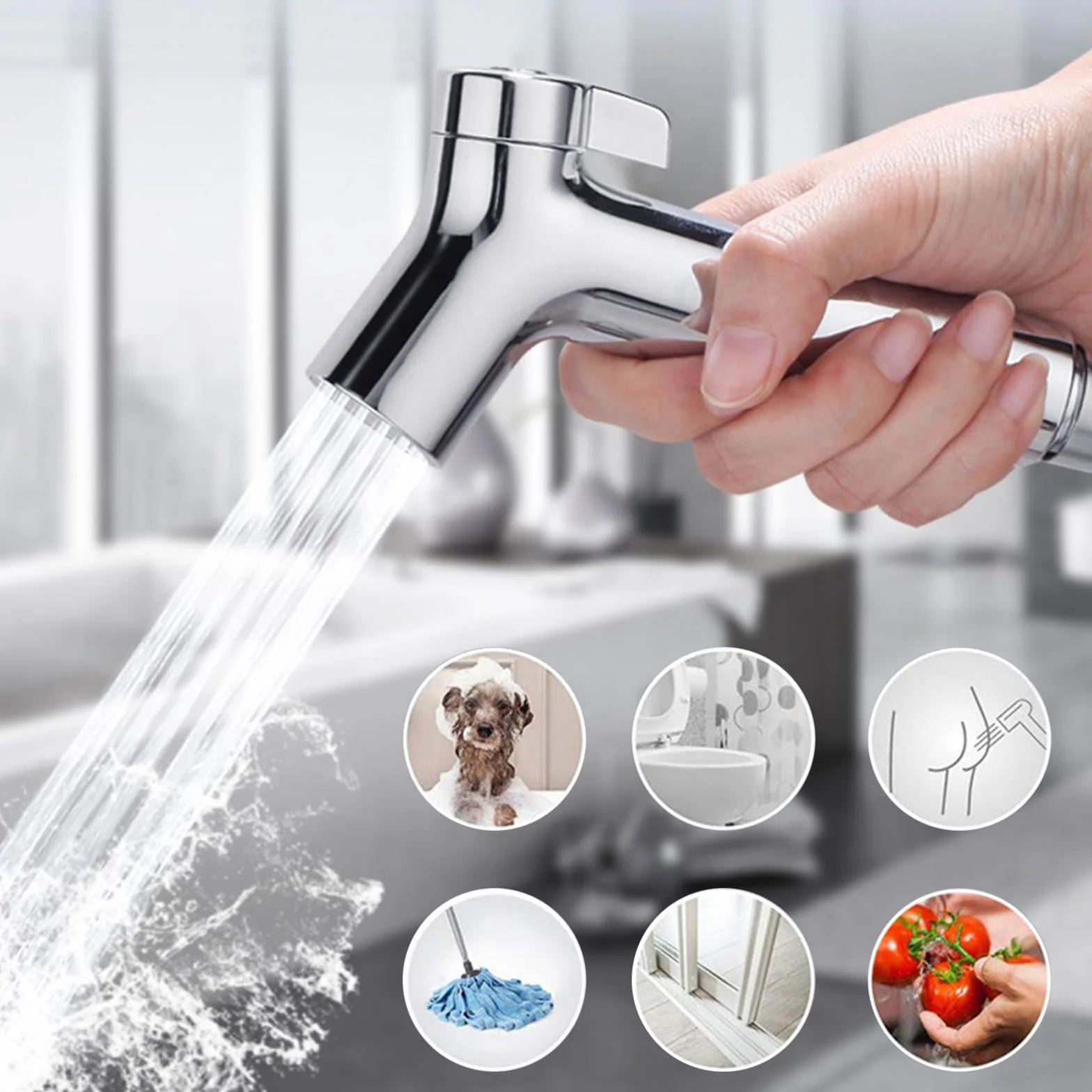 Bidetowa Słuchawka Prysznicowa Regulowany Bidet do Toalety Głowica Natryskowa ABS Rozpylacz