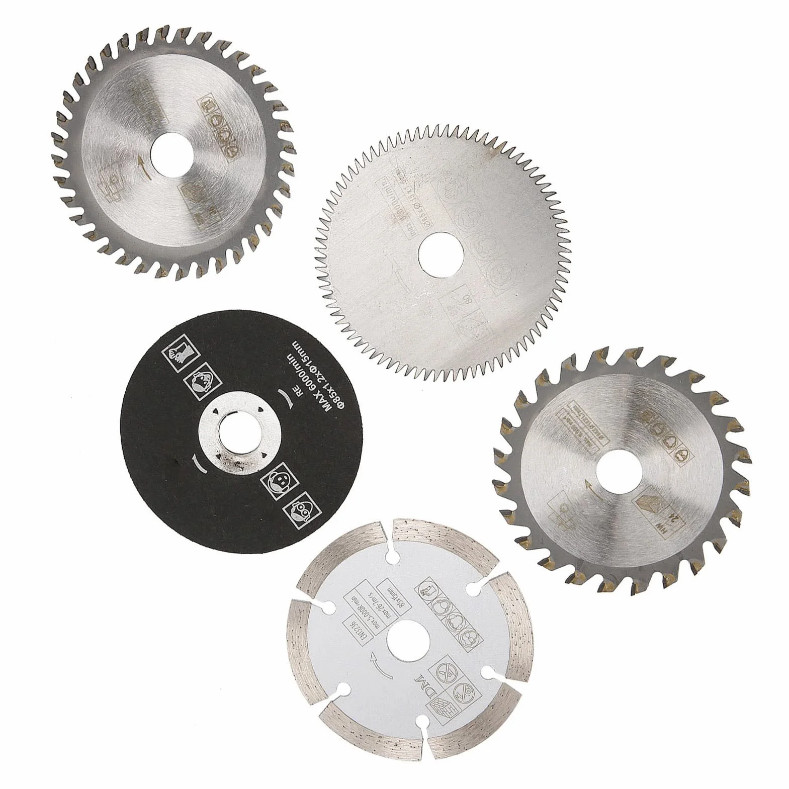 Generic 85mm średnica Wewnętrzna 15mm Brzeszczot z Węglika Tarczowego Szybka Tarcza Tnąca 5 Sztuk