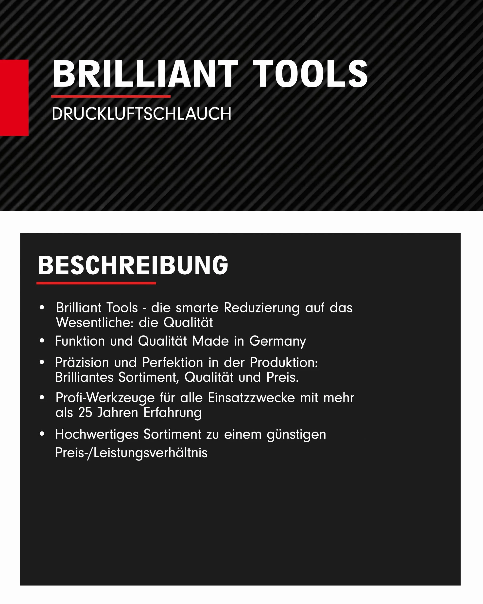BRILLIANT TOOLS BT160005 Wąż do sprężonego powietrza Ø 6 mm, 10 m