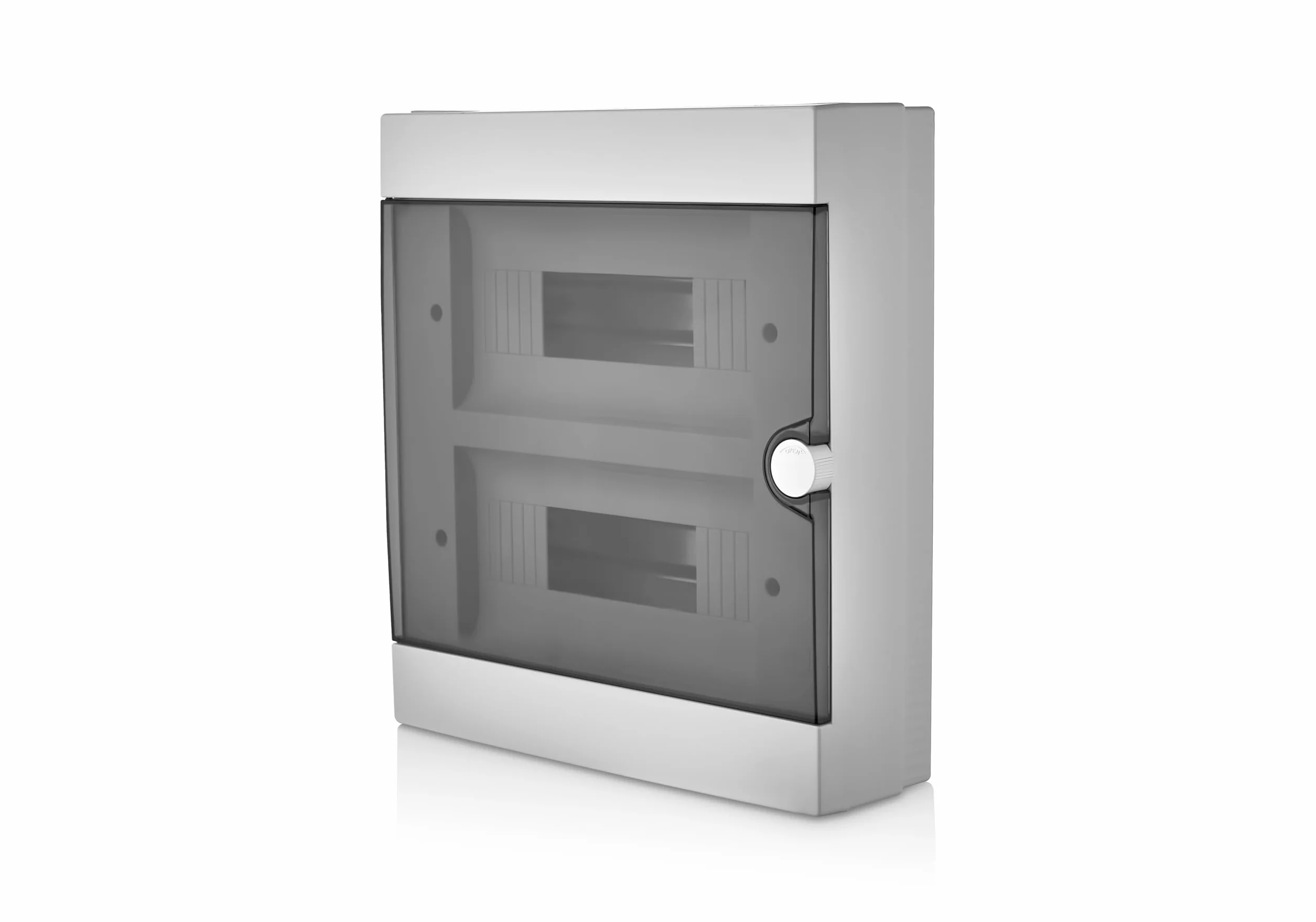 Lion Electric Skrzynka bezpiecznikowa natynkowa 24 moduły 2-rzędowa IP40 biała z czarnymi drzwiami
