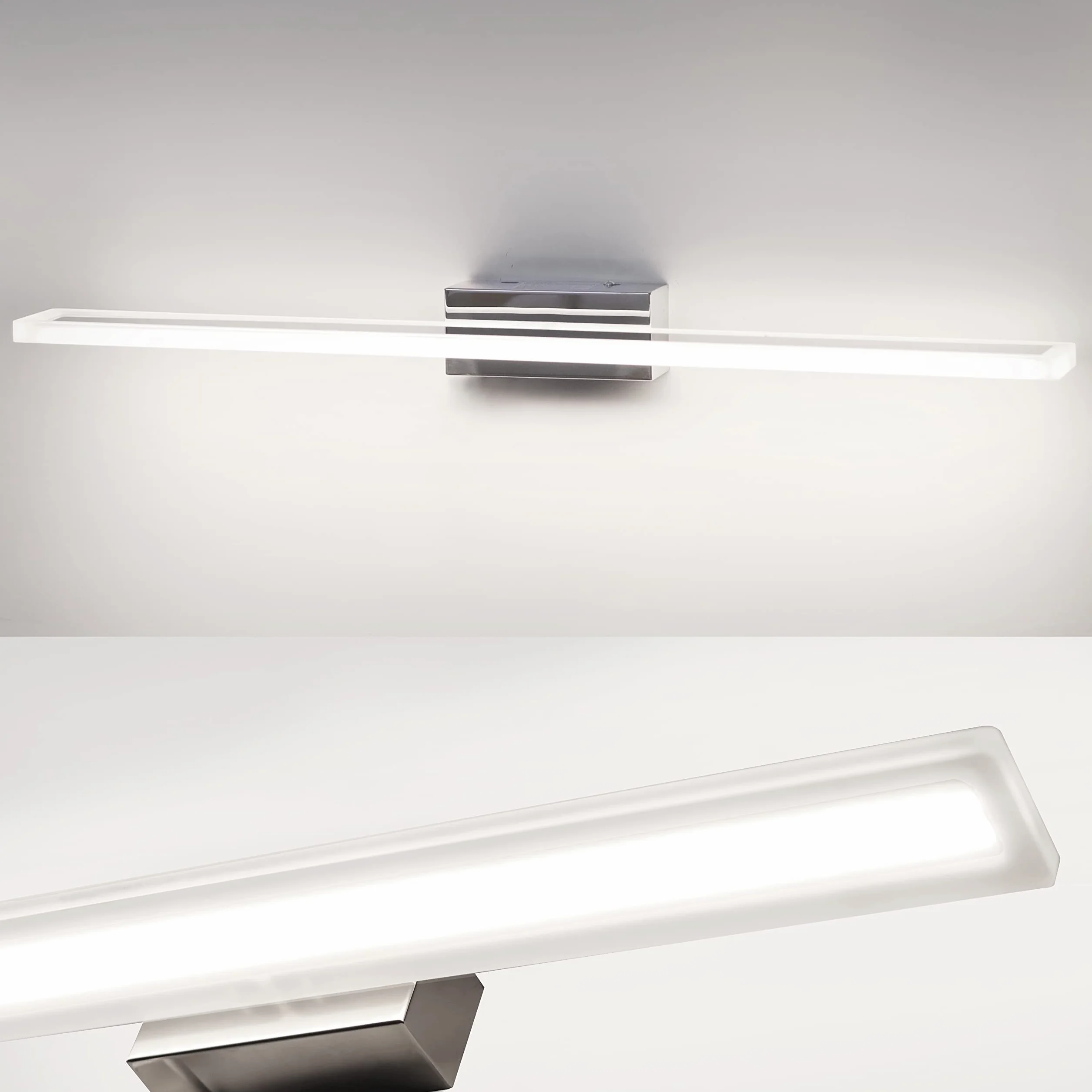 Lampa łazienkowa na lustro ze stali nierdzewnej 60 cm 15 W 1600 lm IP44 zimna biel 6000 K