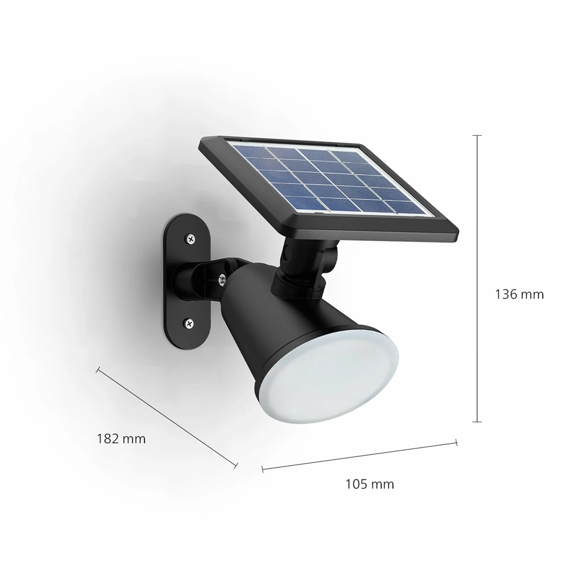 Philips Jivix Zewnętrzny Solarny Reflektor Punktowy 1.4W 2700K Czarny IP44