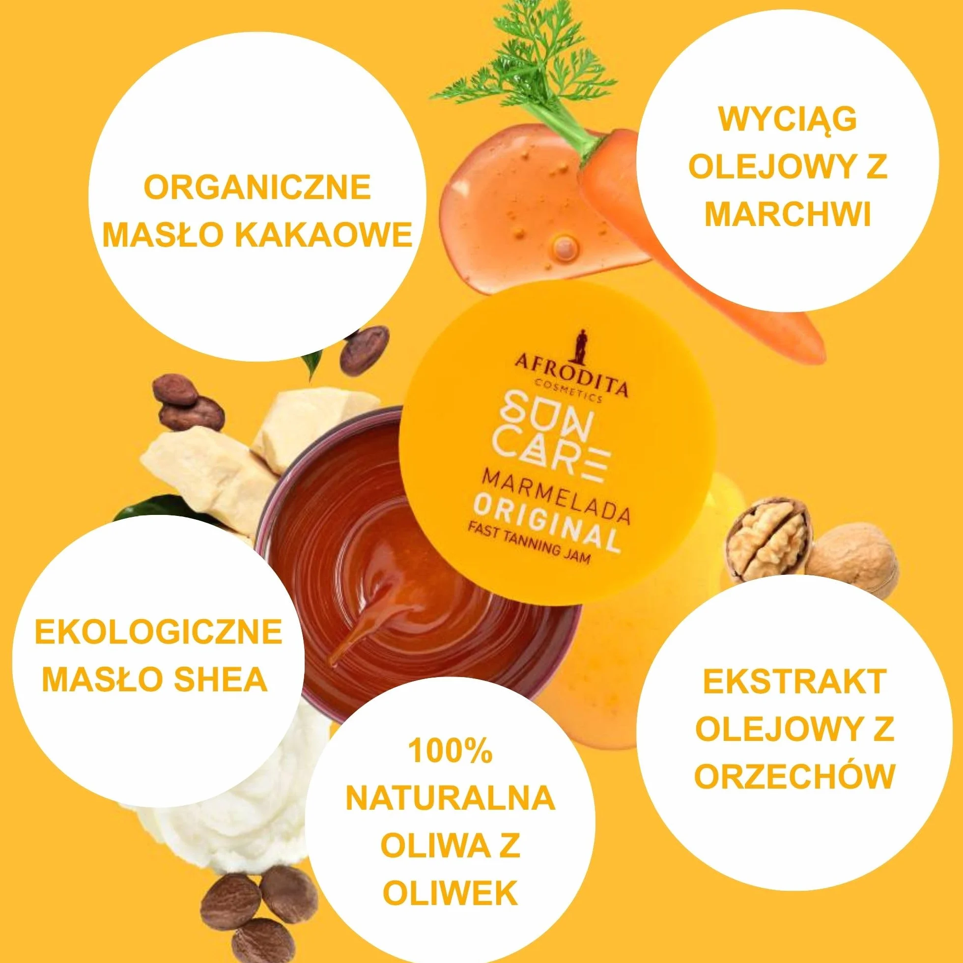 Afrodita Cosmetics Brązowy dżem SUN CARE | Do szybkiego i intensywnego opalania
