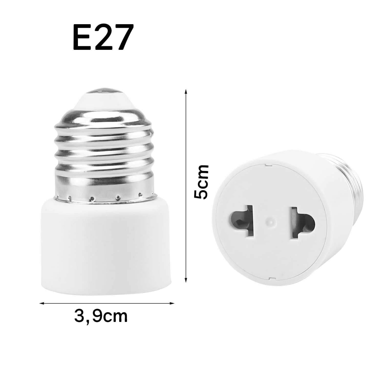 Powice 4 sztuki adaptera E27 gniazdo, oprawa lampy E27, 2-biegunowy, biały