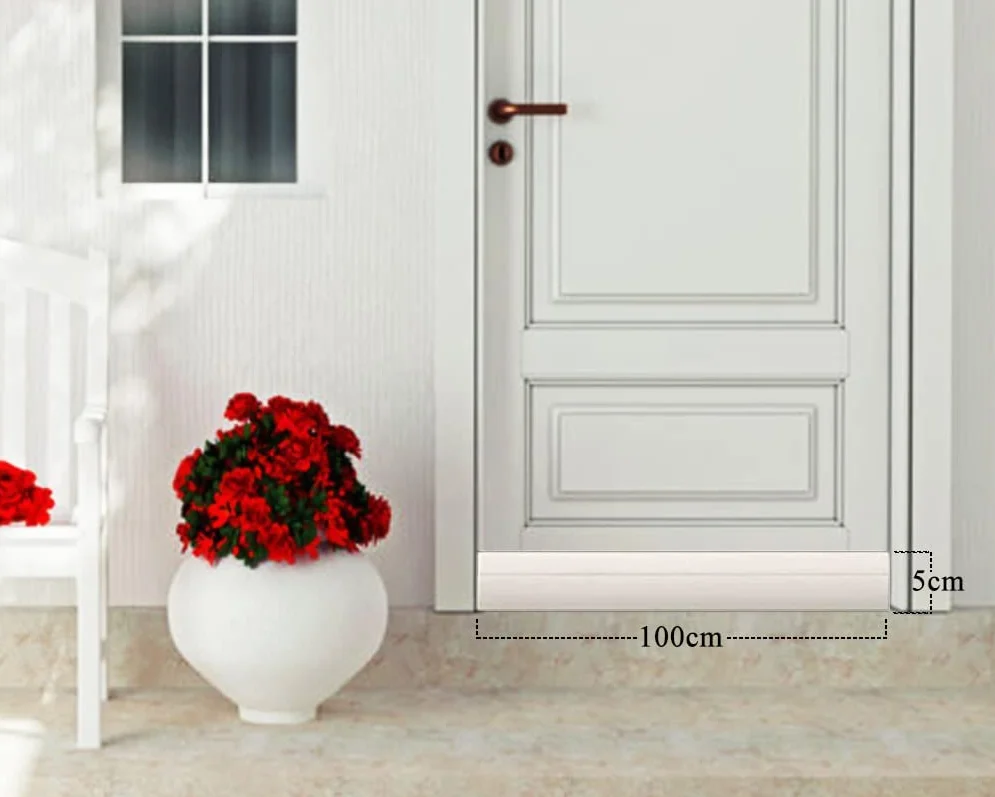 DIKER Uszczelka do drzwi samoprzylepna 5cm x 100 cm ochrona przed hałasem Biały