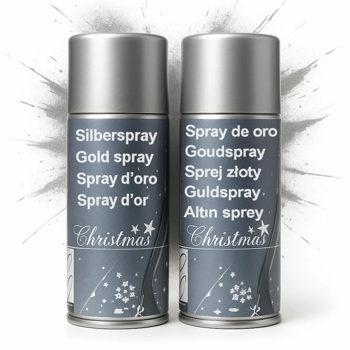 COM-FOUR® 2x Dekoracyjna Farba w Sprayu Srebrna Bezbarwny Lakier do Dekoracji i Rękodzieła (2 Sztuki)