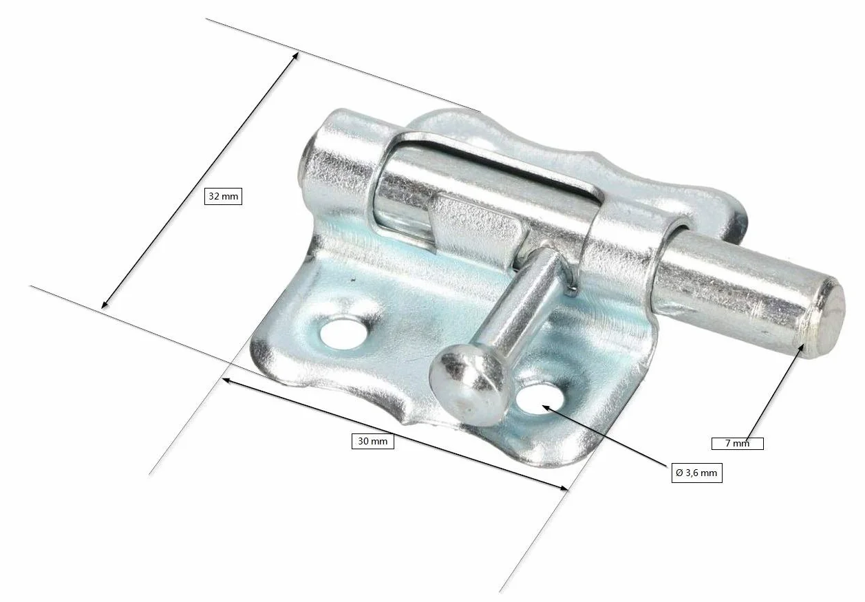 KOTARBAU® zasuwa drzwiowa 30 mm z ryglem do drzwi i mebli