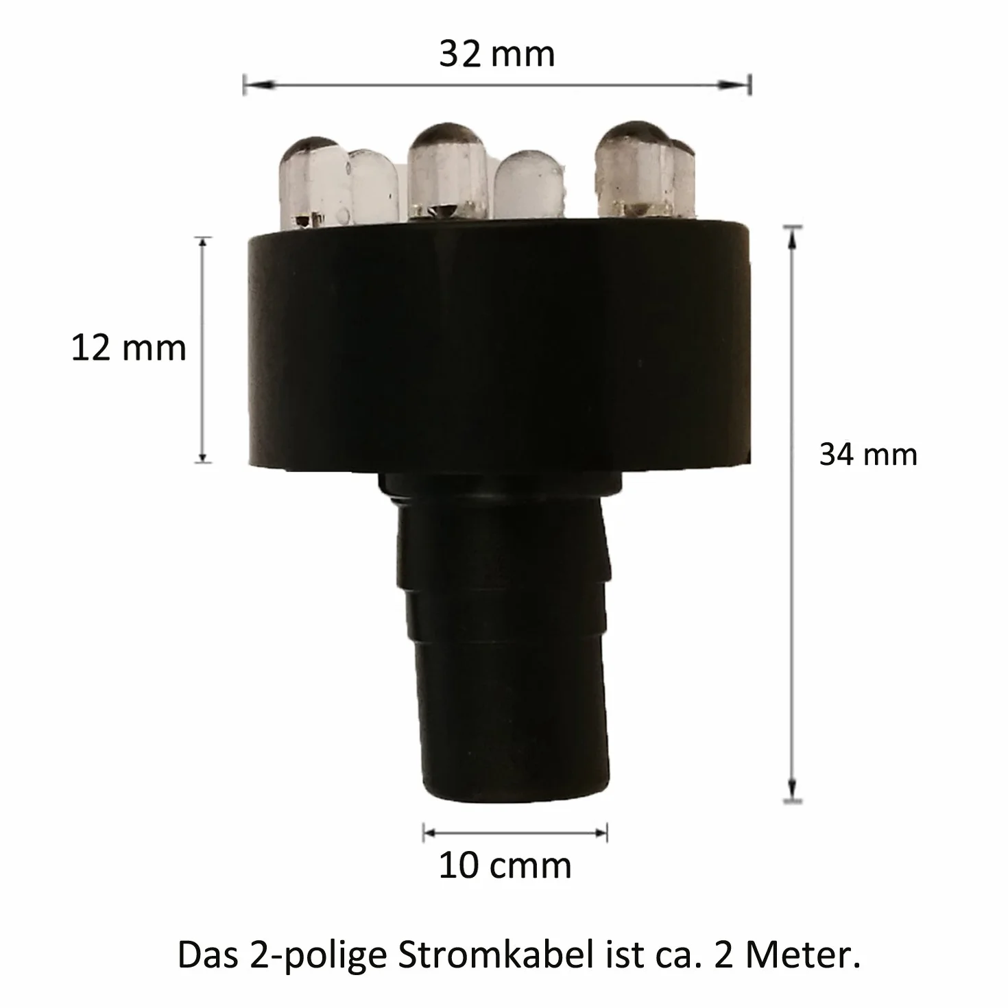 Köhko Zestaw 3 okrągłych lamp LED zimna biel 2 m kabel