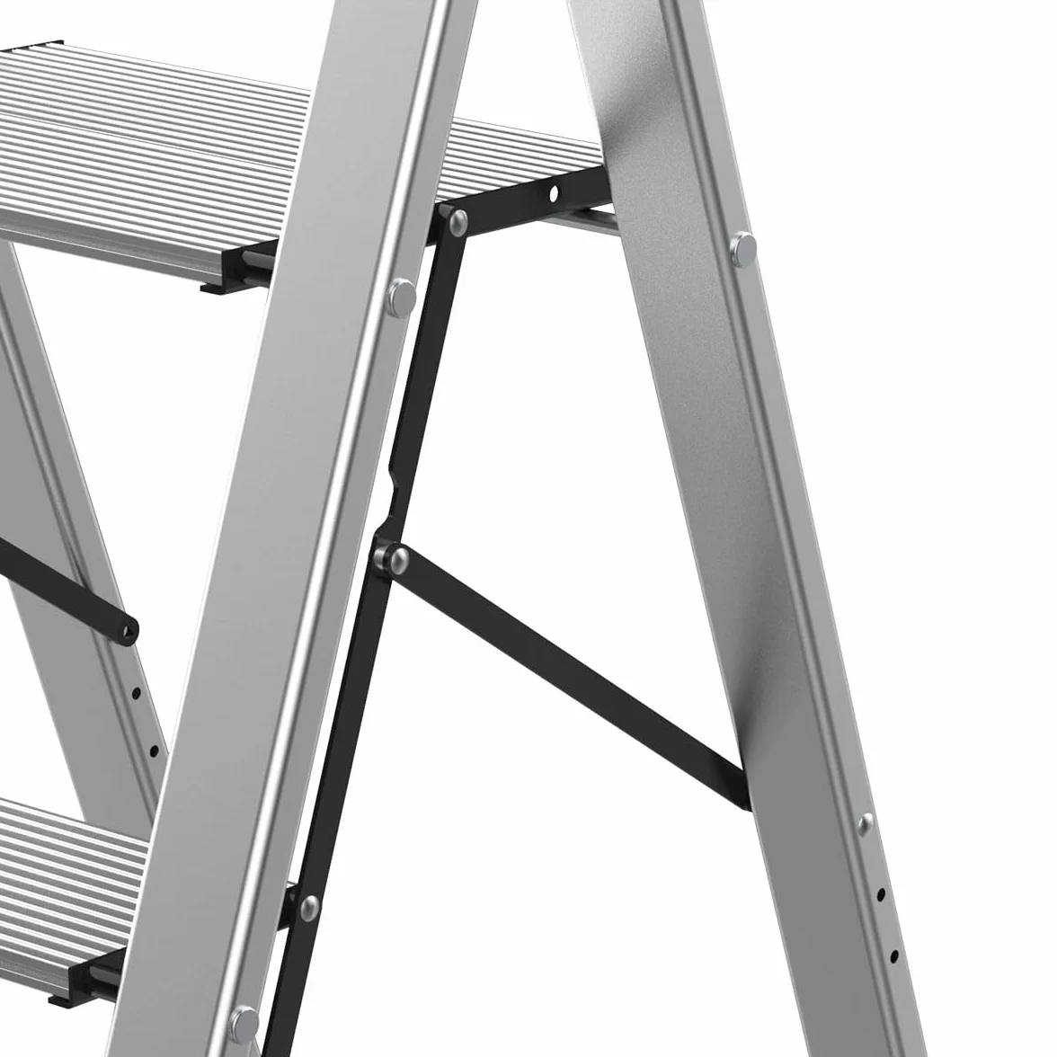 Mephisto Drabina schodkowa składana aluminiowa 2 stopnie z uchwytem 150 kg