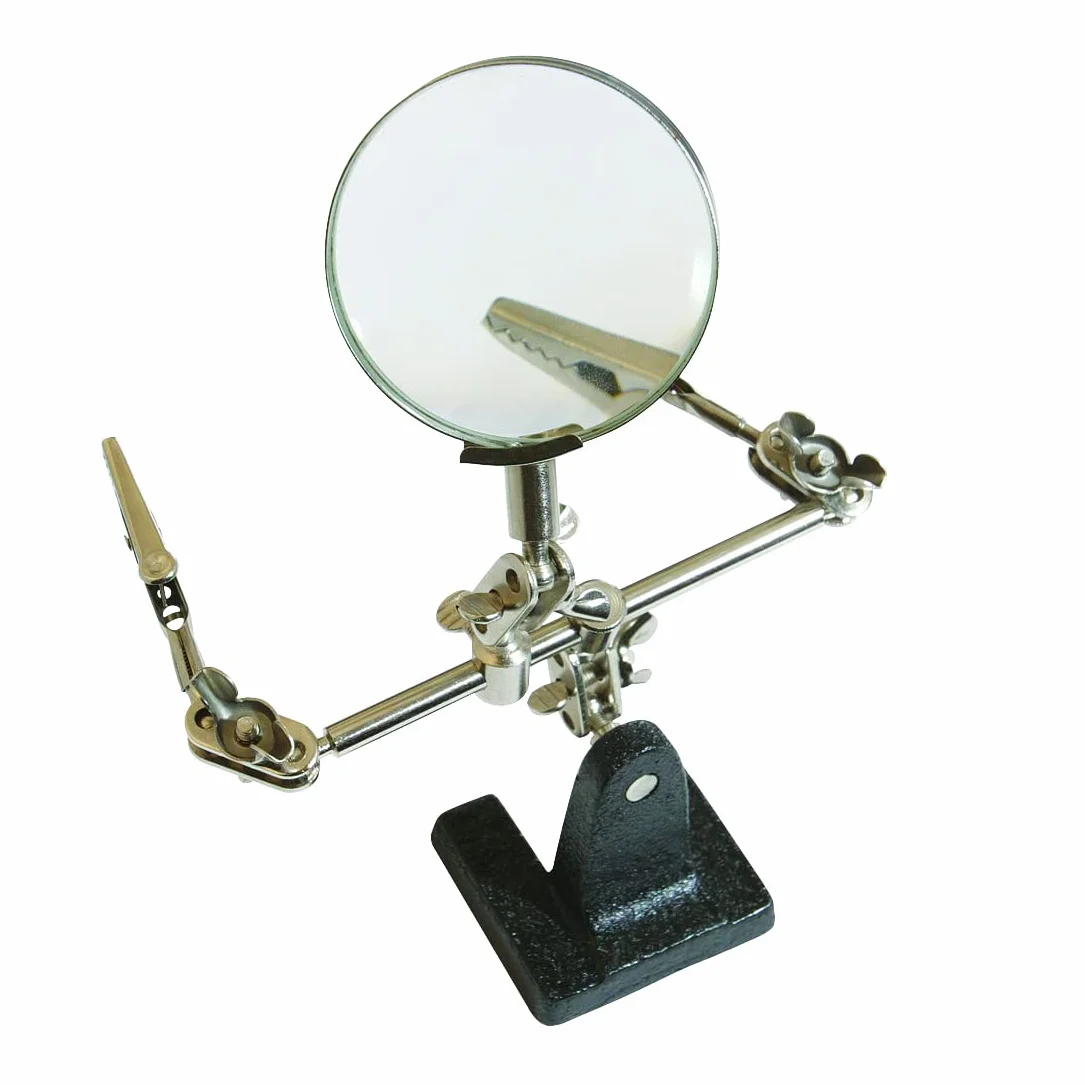 Silverline 633830 trzecia ręka z lupą 63 mm, 2,5-krotne powiększenie