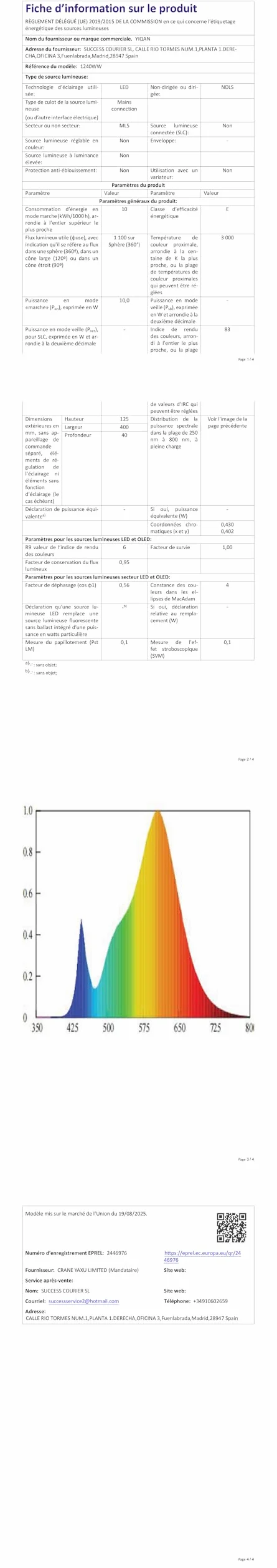 Lampa LED do lustra 40 cm matowa czerń 3000 K 10 W 800 lm ciepłe światło