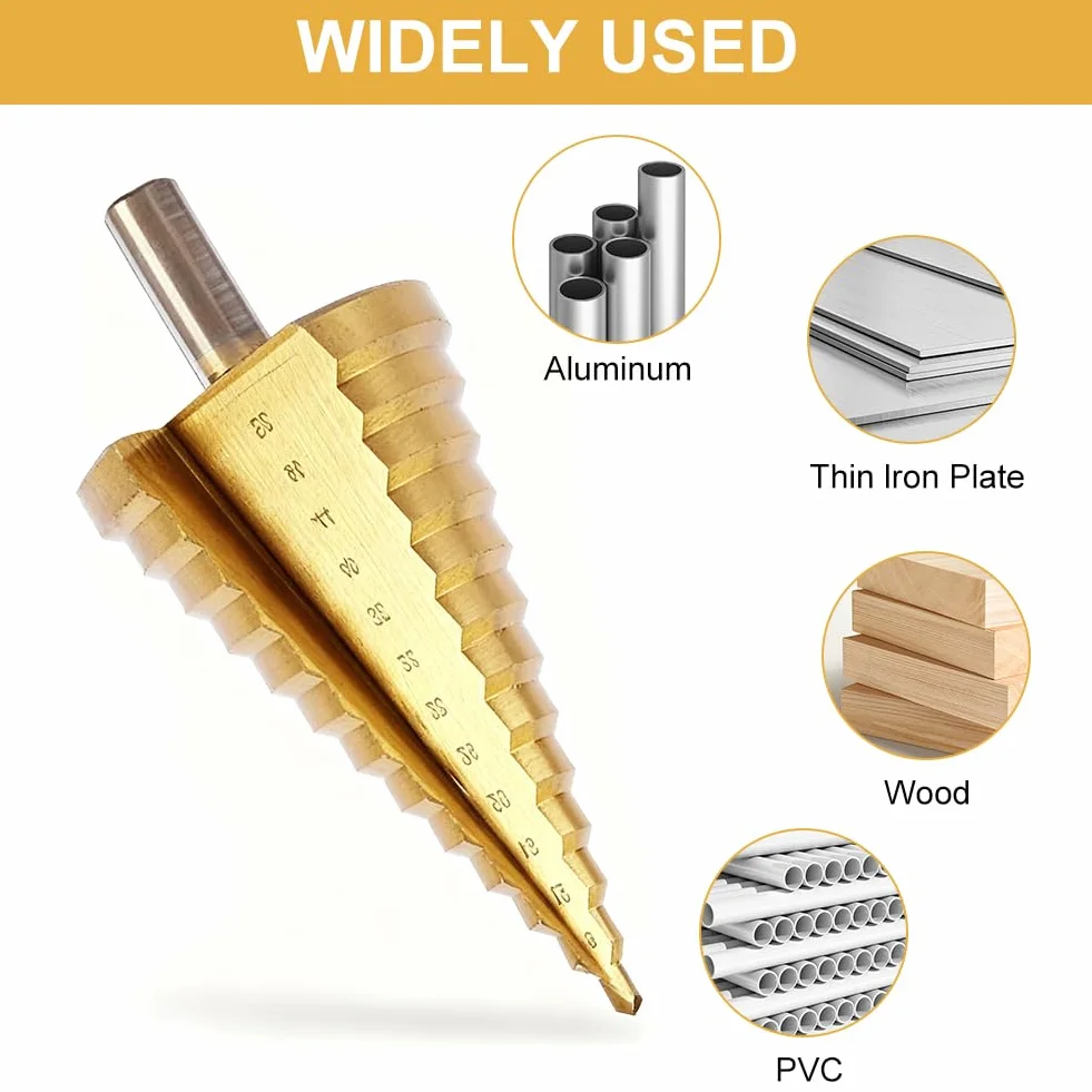 Wiertło stopniowe do metalu 4-52 mm, 13 stopni, stal nierdzewna