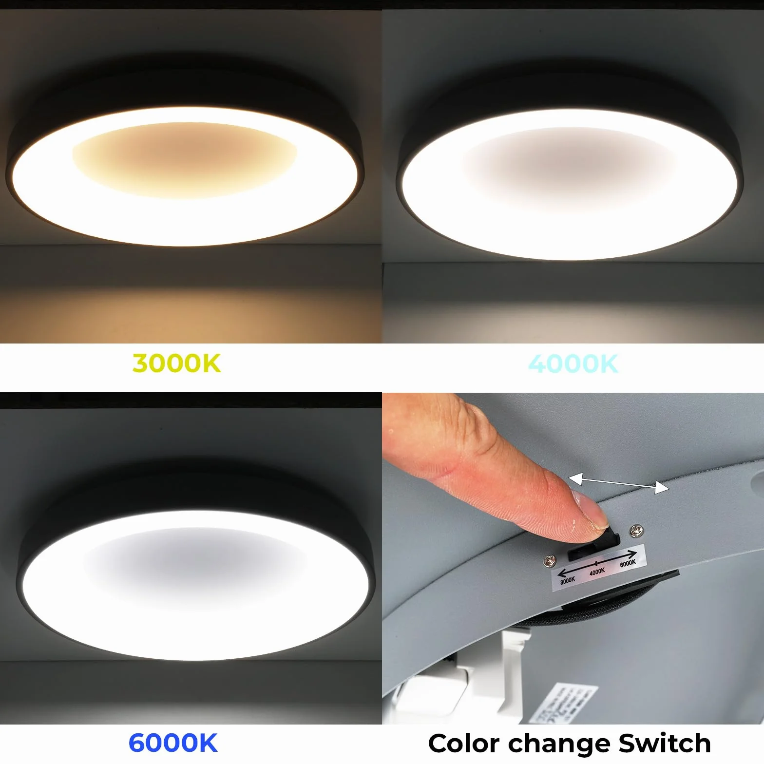 Alpinaluz Lampa sufitowa LED Ø 50 cm 40 W 5000 lumenów stal szara matowa CCT 3000K/4000K/6000K regulowane białe światło