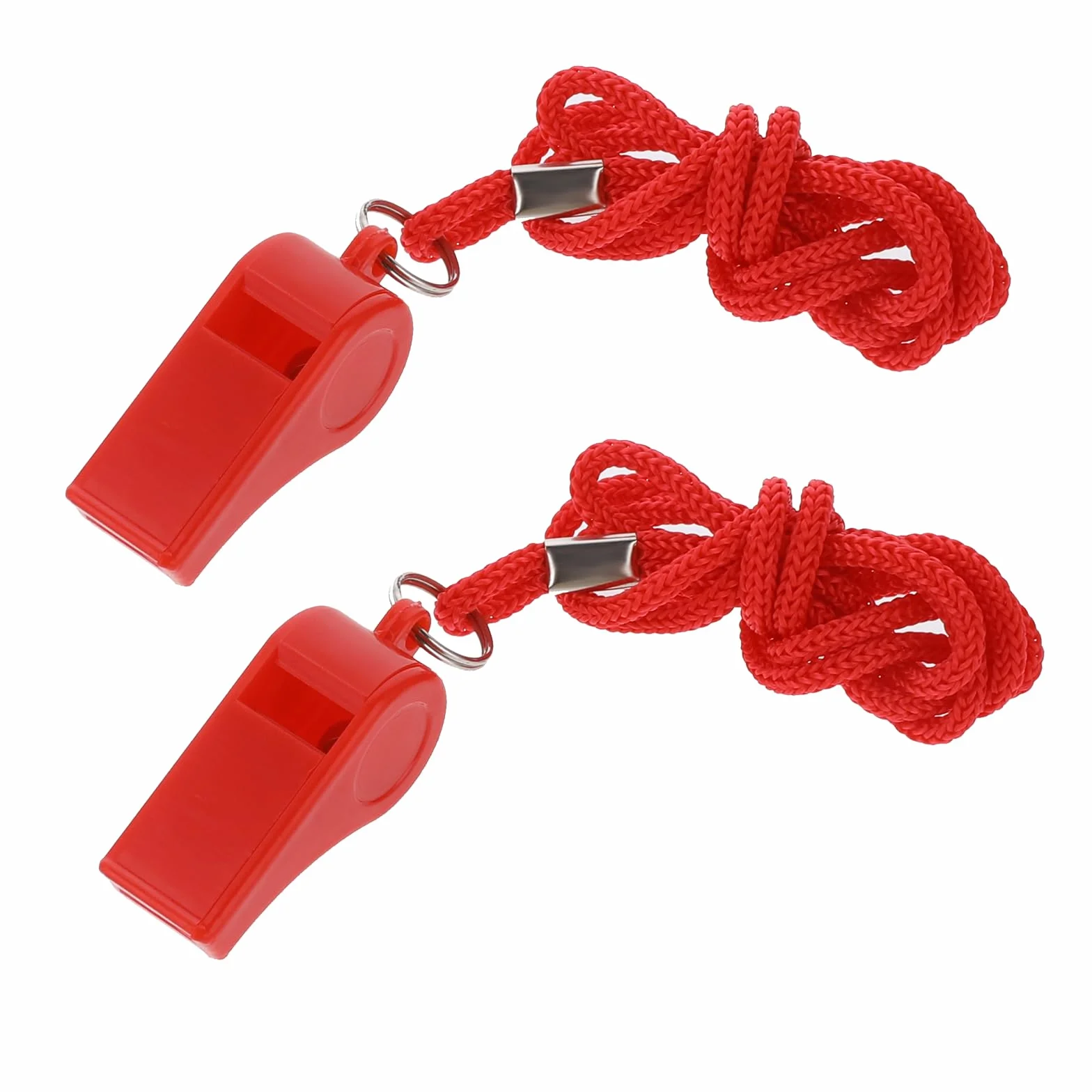 Gwizdek Czerwony, 2 Pakiety Gwizdki dla Trenerów, Plastikowe Gwizdki Trenerskie z Smyczą, Głośny Czysty Wyraźny Gwizdek Sędziowski, Gwizdek Awaryjny dla Nauczycieli, Policji, Urzędników