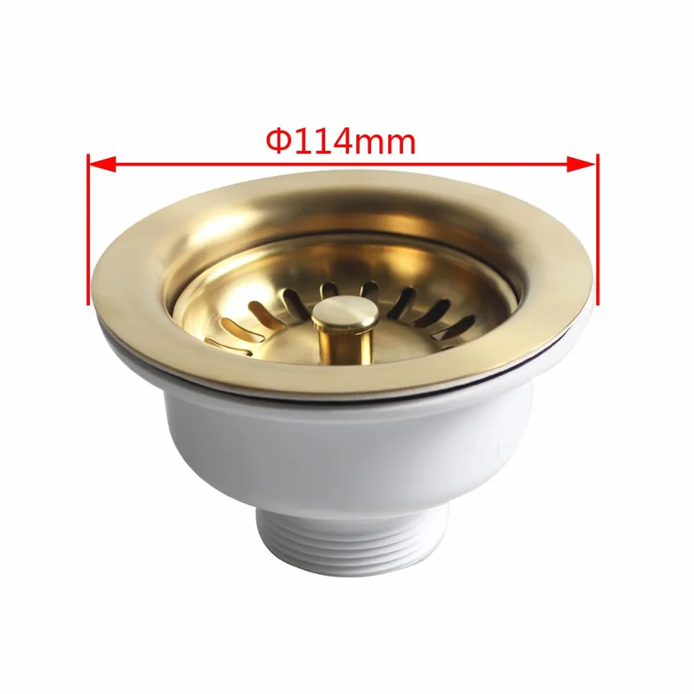 TALEA naczynie do zlewozmywaka 114 mm ociekacz sitko szczotkowane złoto SUS304