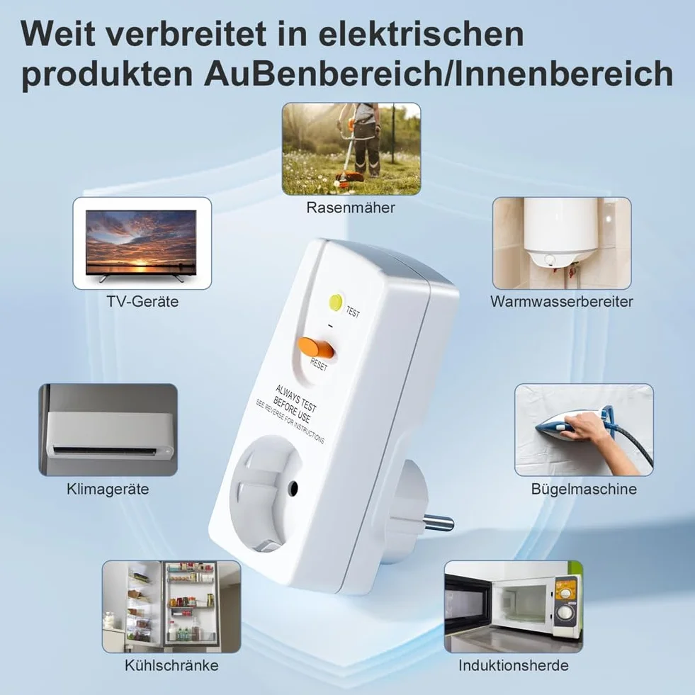 Gfci wtyczka zabezpieczająca przed wyciekiem RCD 16 A 2-pak
