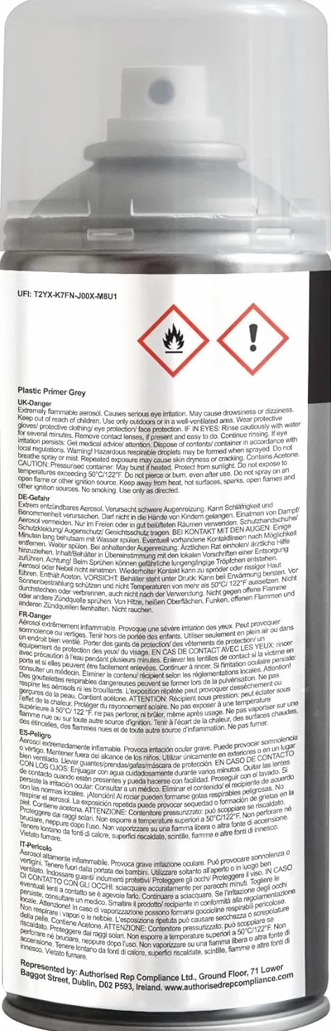 JENOLITE Podkład w sprayu do tworzyw sztucznych SZARY 400ml