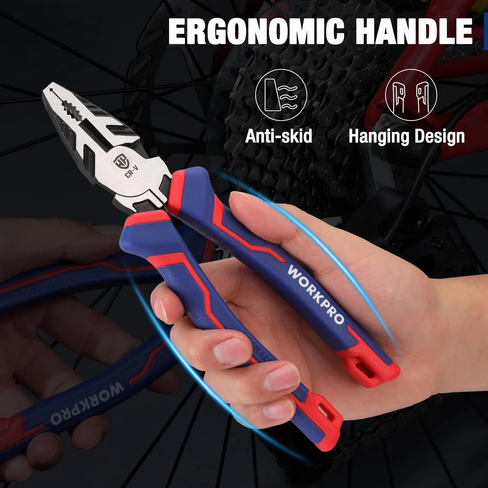 WORKPRO Szczypce kombinowane 200 mm Cr-V Linesman