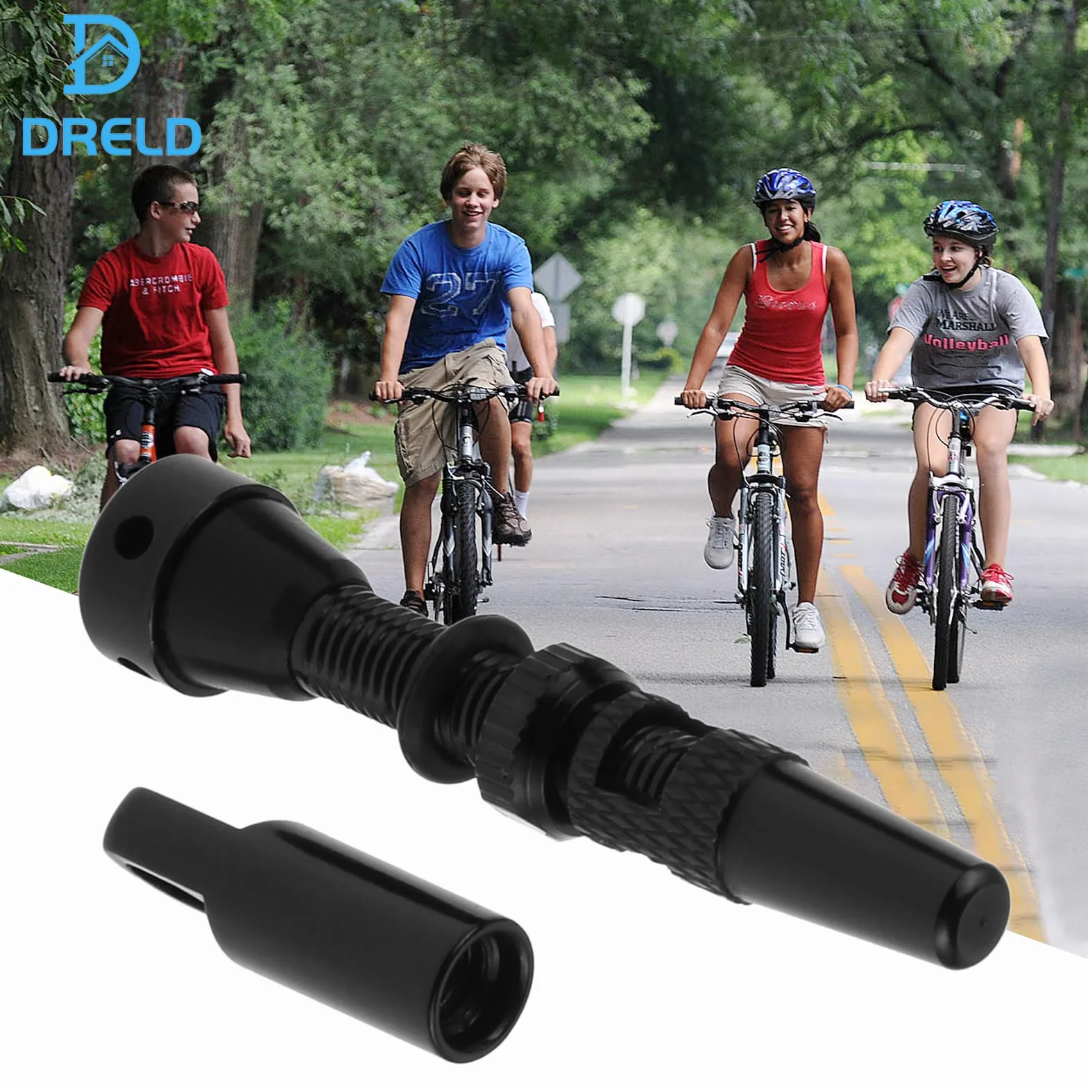 DRELD 2 sztuki bezdętkowych zaworów rowerowych 44 mm, 1 para zaworów Presta Tubeless, MTB, bezdętkowy stop aluminium Presta, trzpień zaworu Tubeless Presta (44 mm, czarne)