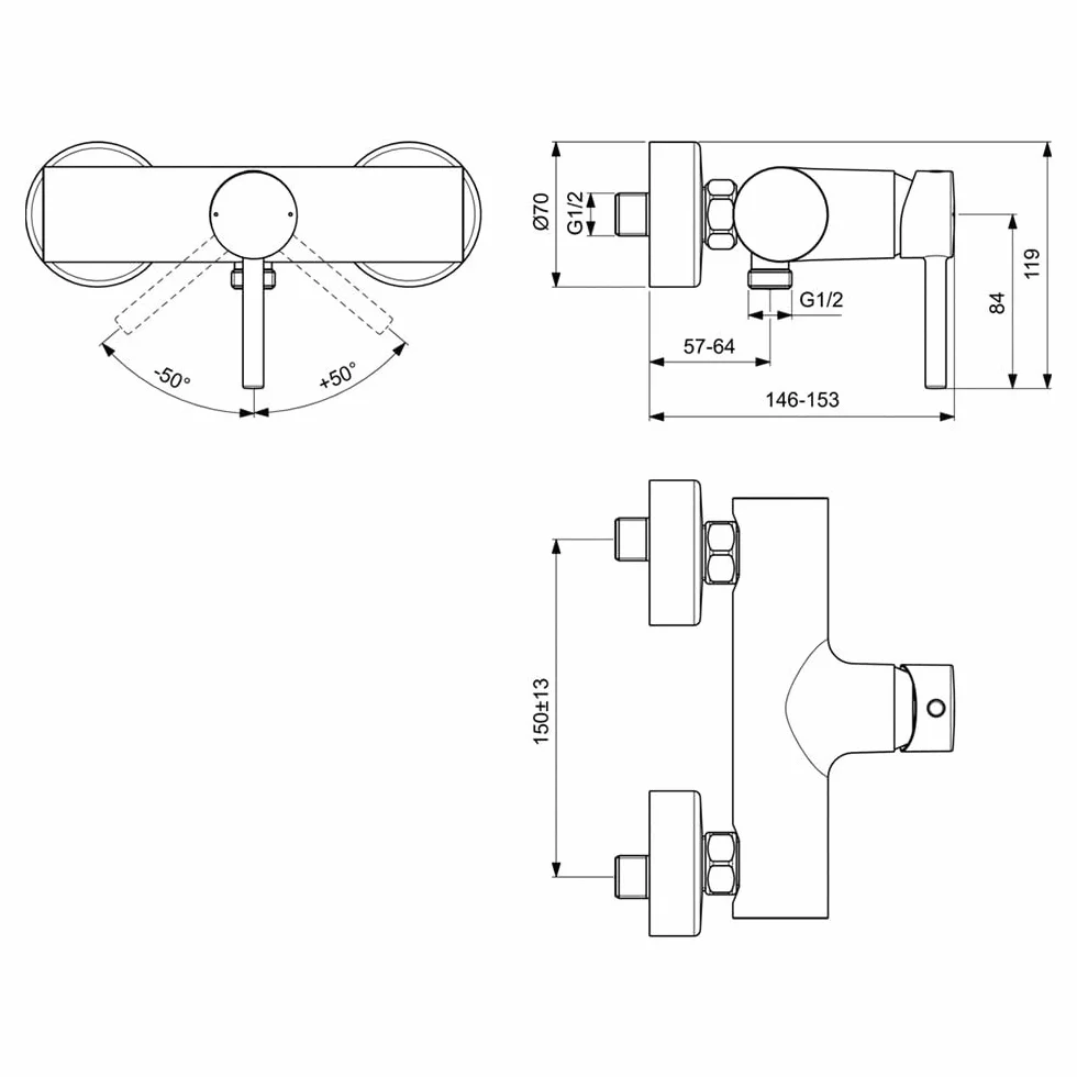 Ideal Standard BC200AA Ceraline armatura prysznicowa chromowana