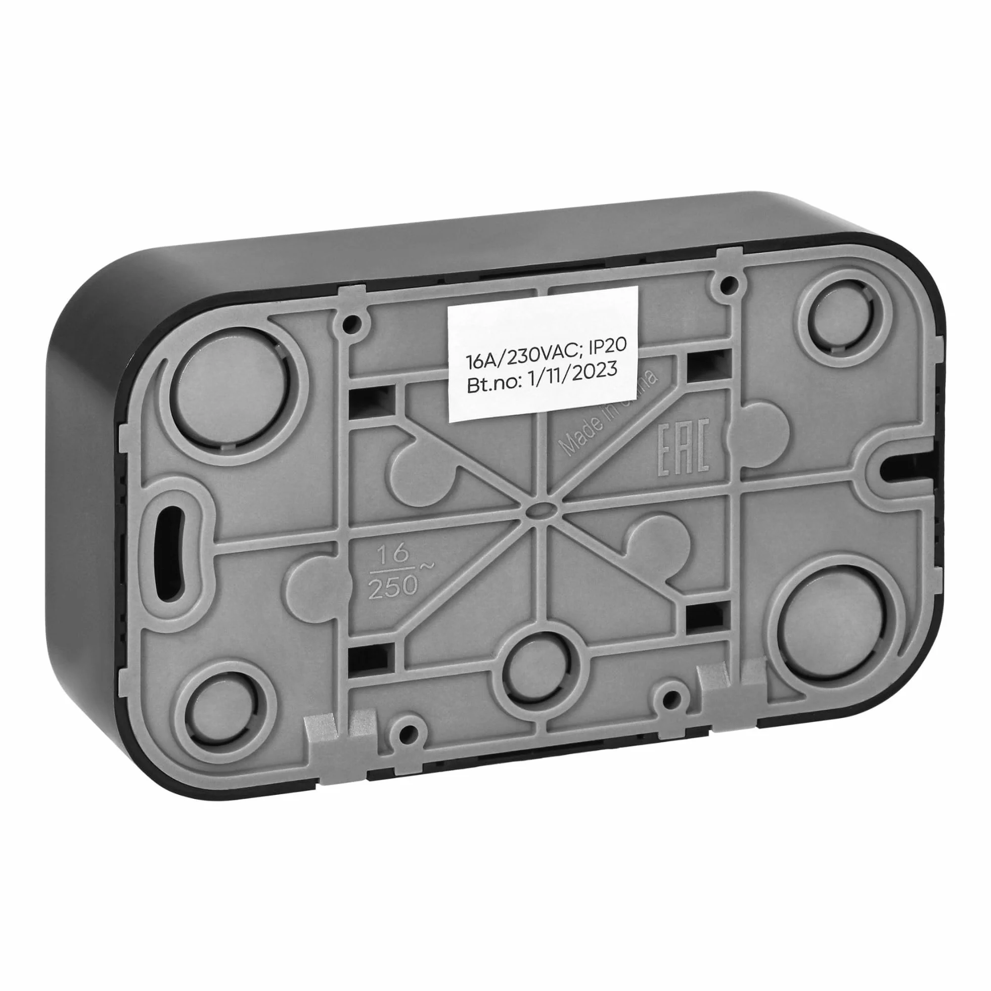 Gniazdo Elektryczne 2P+Z Podwójne Gniazdo Natykowe do Bezpiecznego i Niezawodnego Użytkowania Kolor Czarny 16A/230VAC /IP20 (gniazdo podwójne)