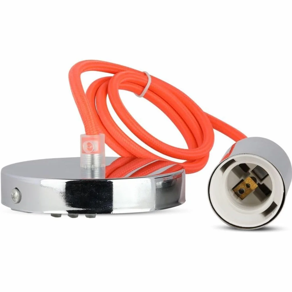 V-TAC VT-7338 Lampa Wisząca Chrom E27 Pomarańczowy 60mm