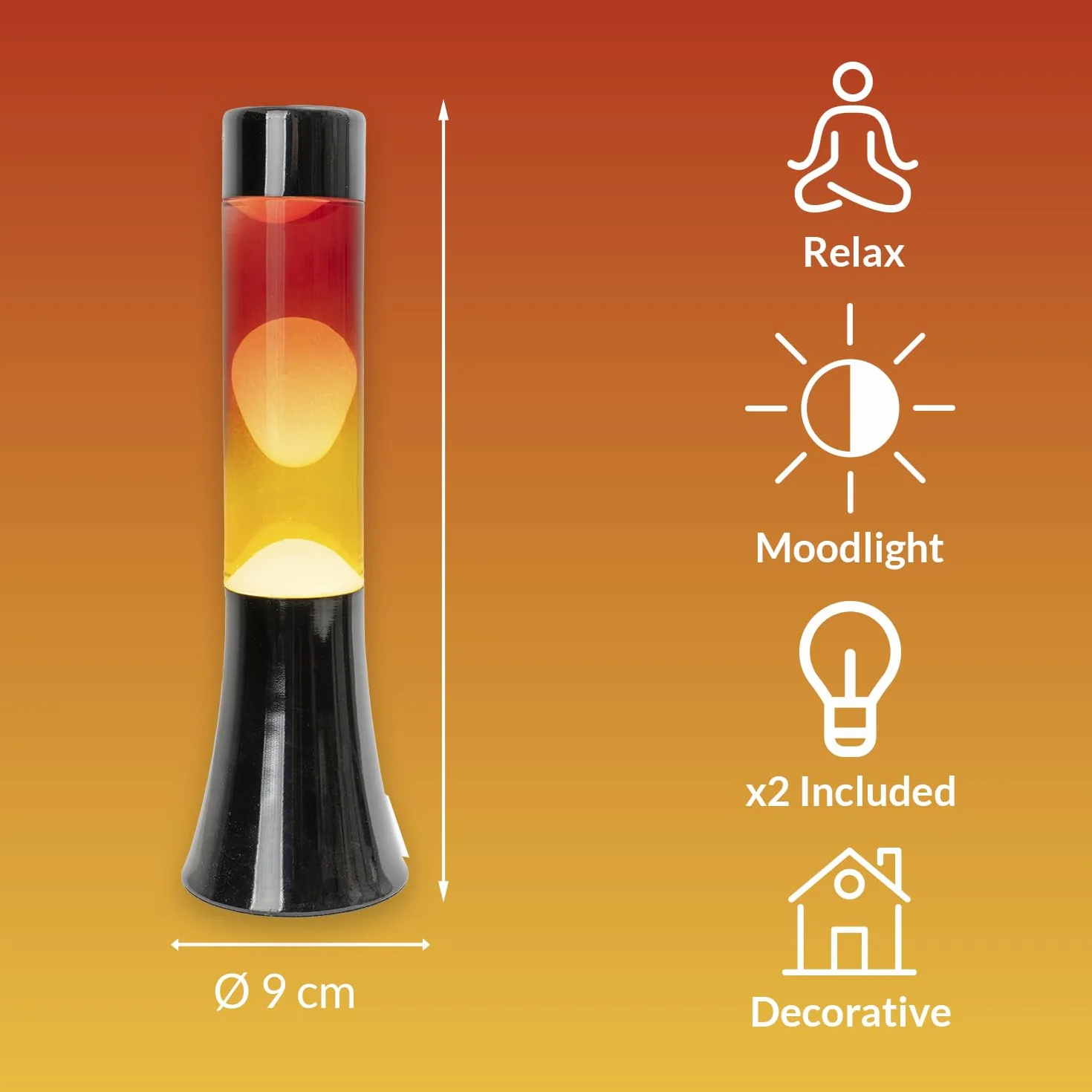 Fisura Lampa Lawowa Gradient 30 cm Czarna Podstawa Szkło Gradientowe