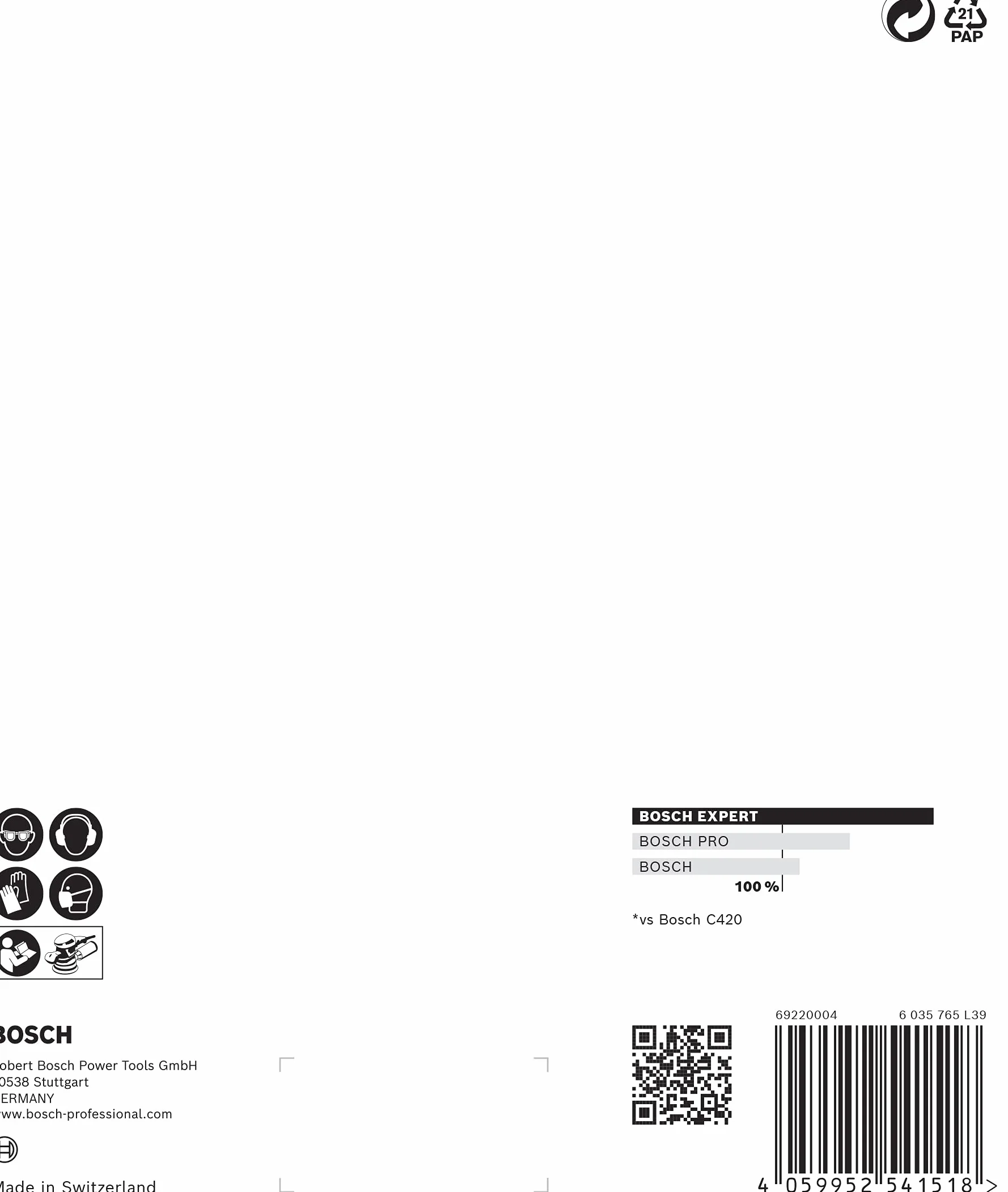 Bosch Professional Papiery ścierne EXPERT C470 6 otworami Ø 150 mm Ziarnistość 40
