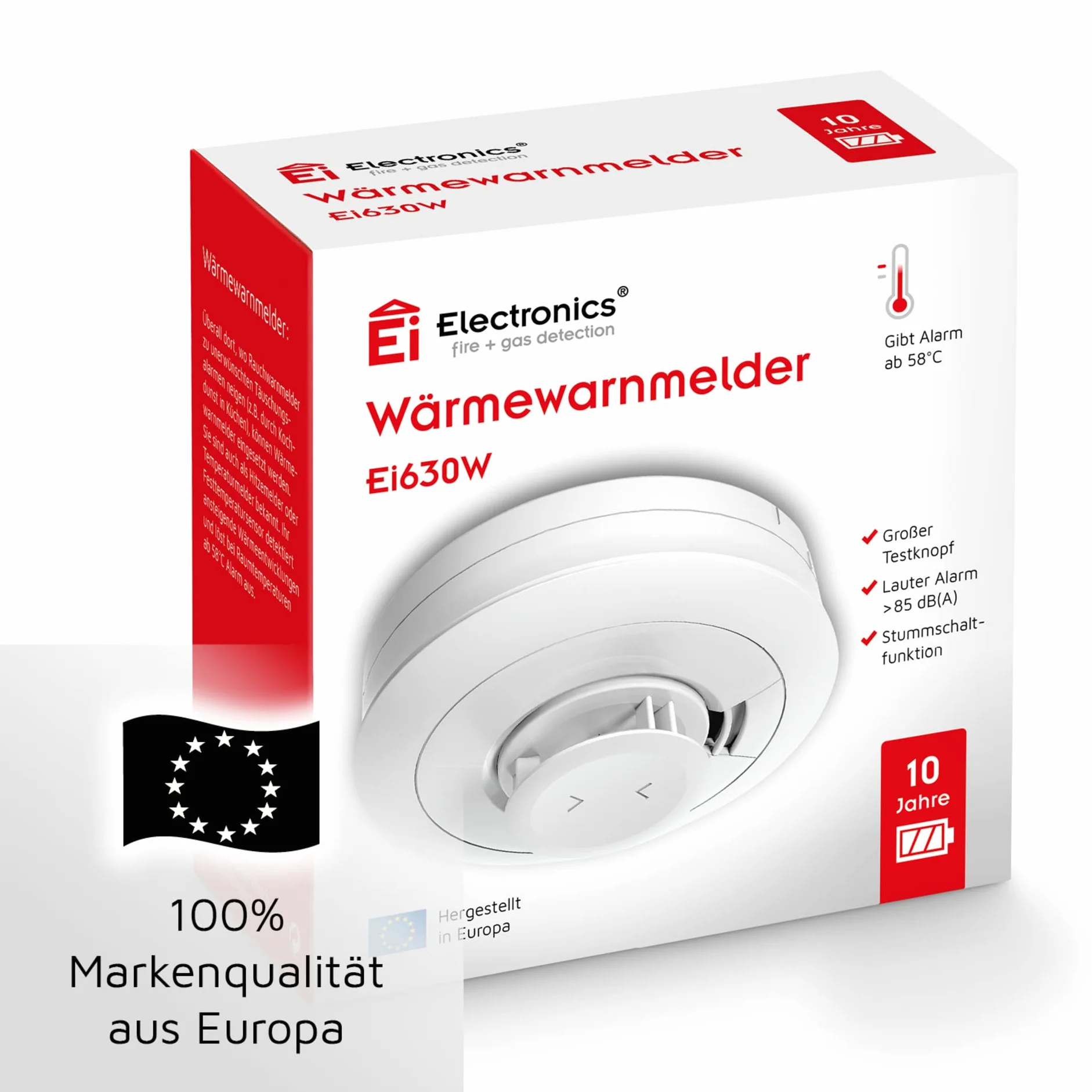 Ei Electronics Ei630 czujnik ciepła 58°C biały