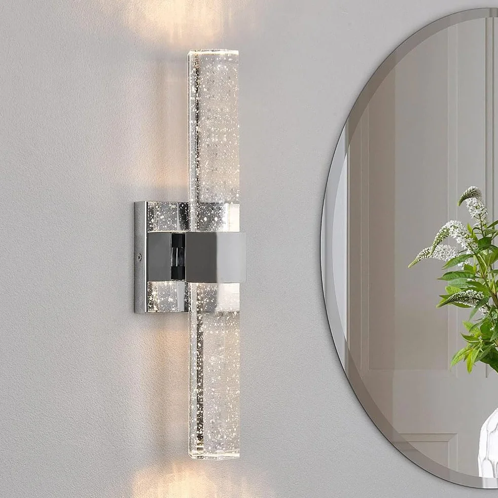 Nowoczesna kryształowa Lampa Ścienna LED 3000K/4000K/6000K Chrome