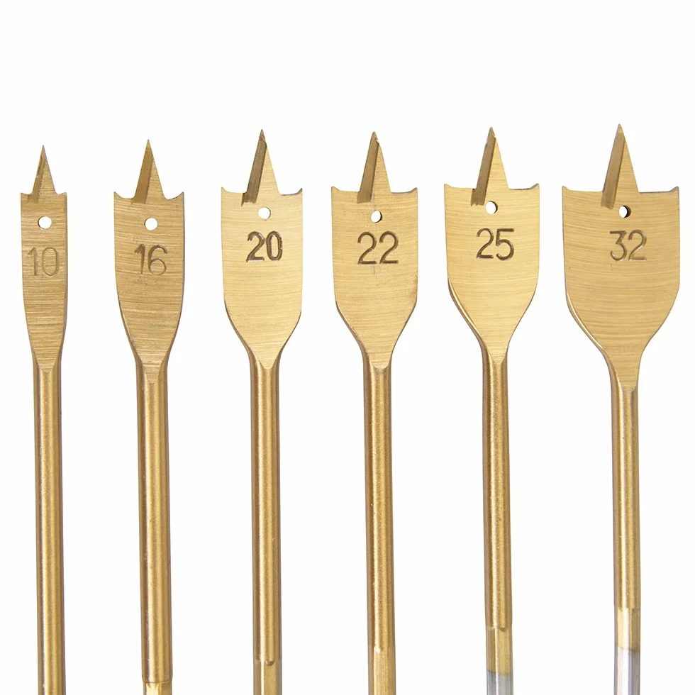 Silverline DS32 płaskie wiertła frezujące powlekane tytanem zestaw 6-częściowy 10–32 mm