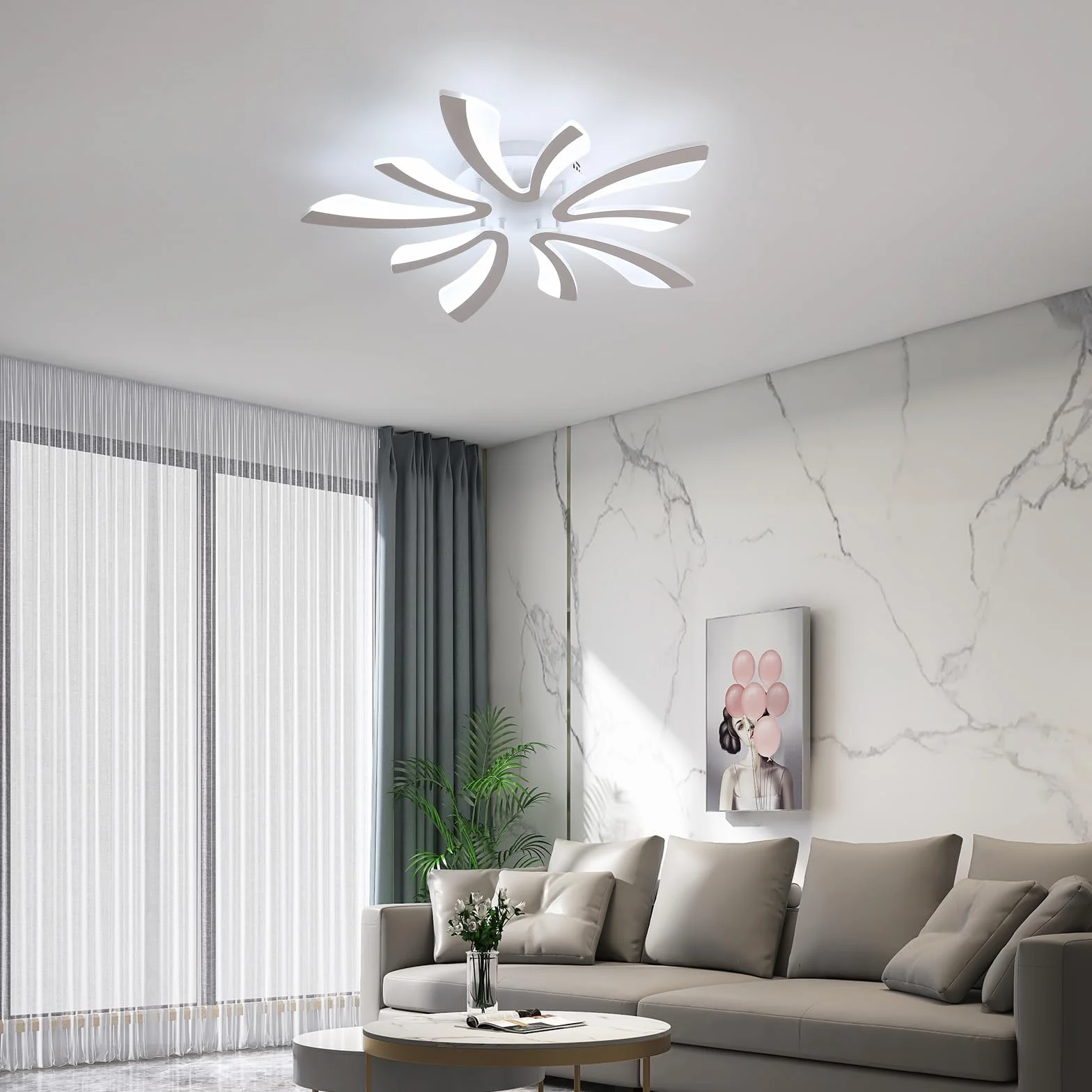 Comely Ściemnialna Lampa Sufitowa LED 48W 5400LM 3000K-6500K Φ71cm Akrylowa