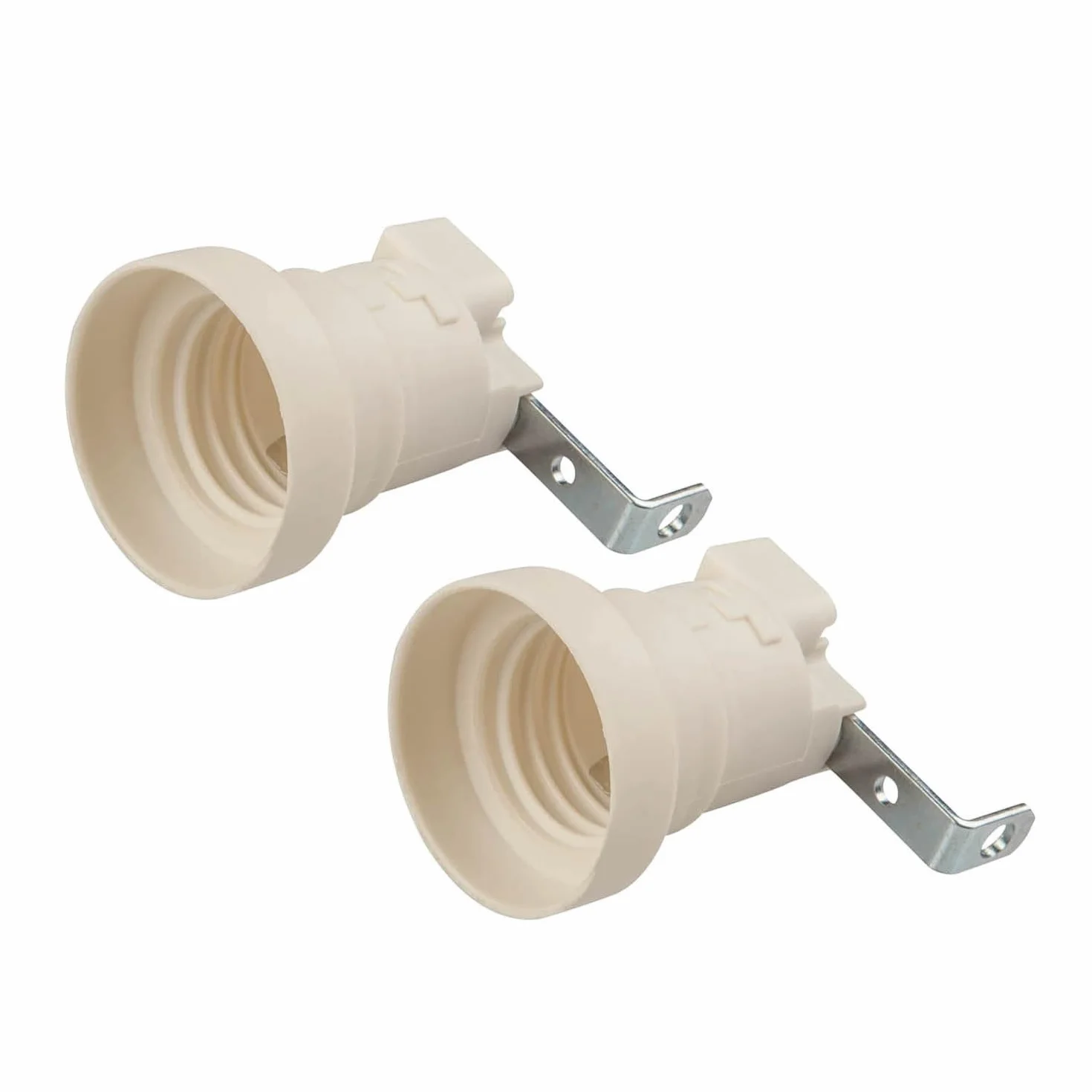 POLY POOL PP0480S 2-częściowy uchwyt na lampę E27 z dużą śrubą, plastikowy, kość słoniowa
