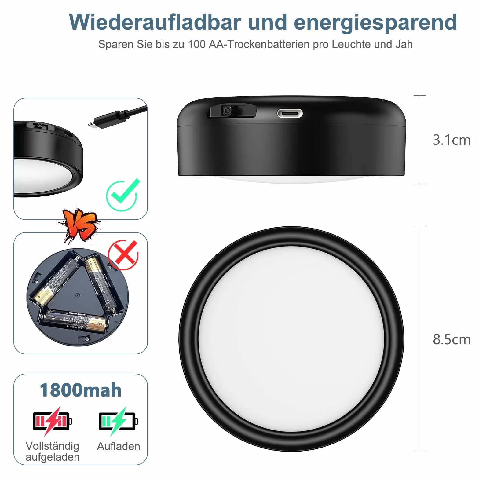 Bezprzewodowa lampa obrazowa z timerem i magnesem, 3 diody LED