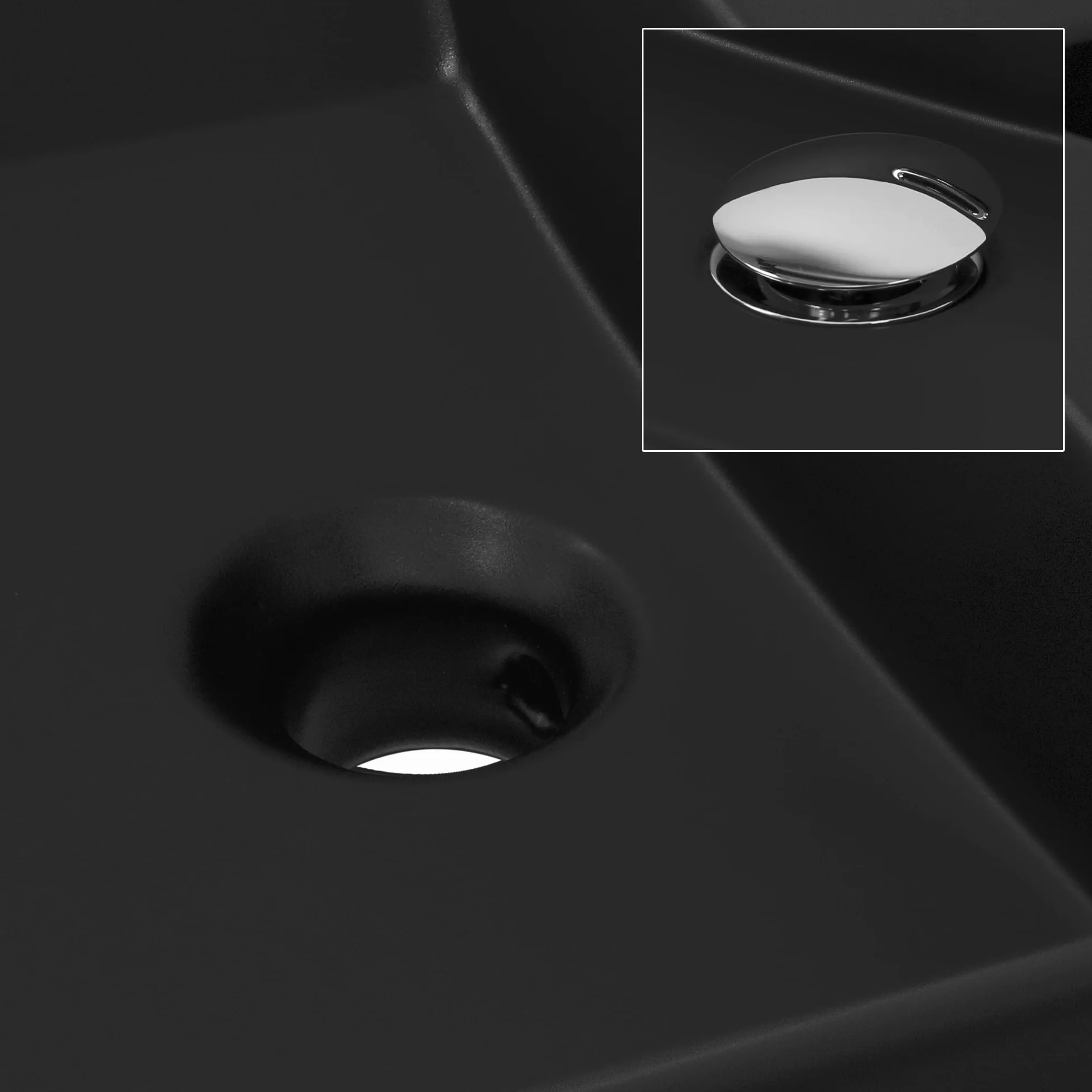ML-Design Umywalka Kanciasta 600x365 mm Ceramika Czarny Mat