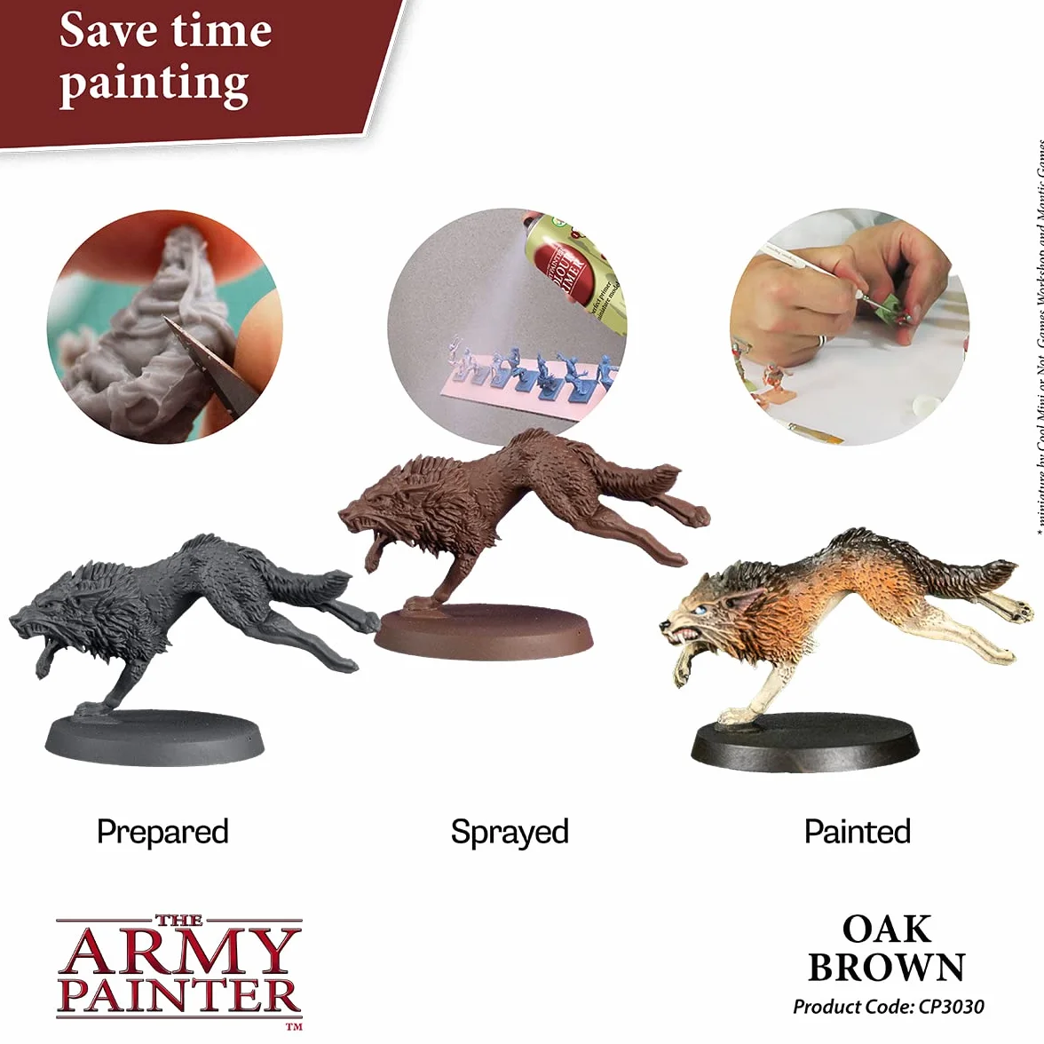 The Army Painter Color Primer Oak Brown, 400 ml akrylowy podkład w sprayu, farba w sprayu do miniaturowych podkładów, odgrywania ról, gier planszowych i gier wojennych miniaturowych modelowania
